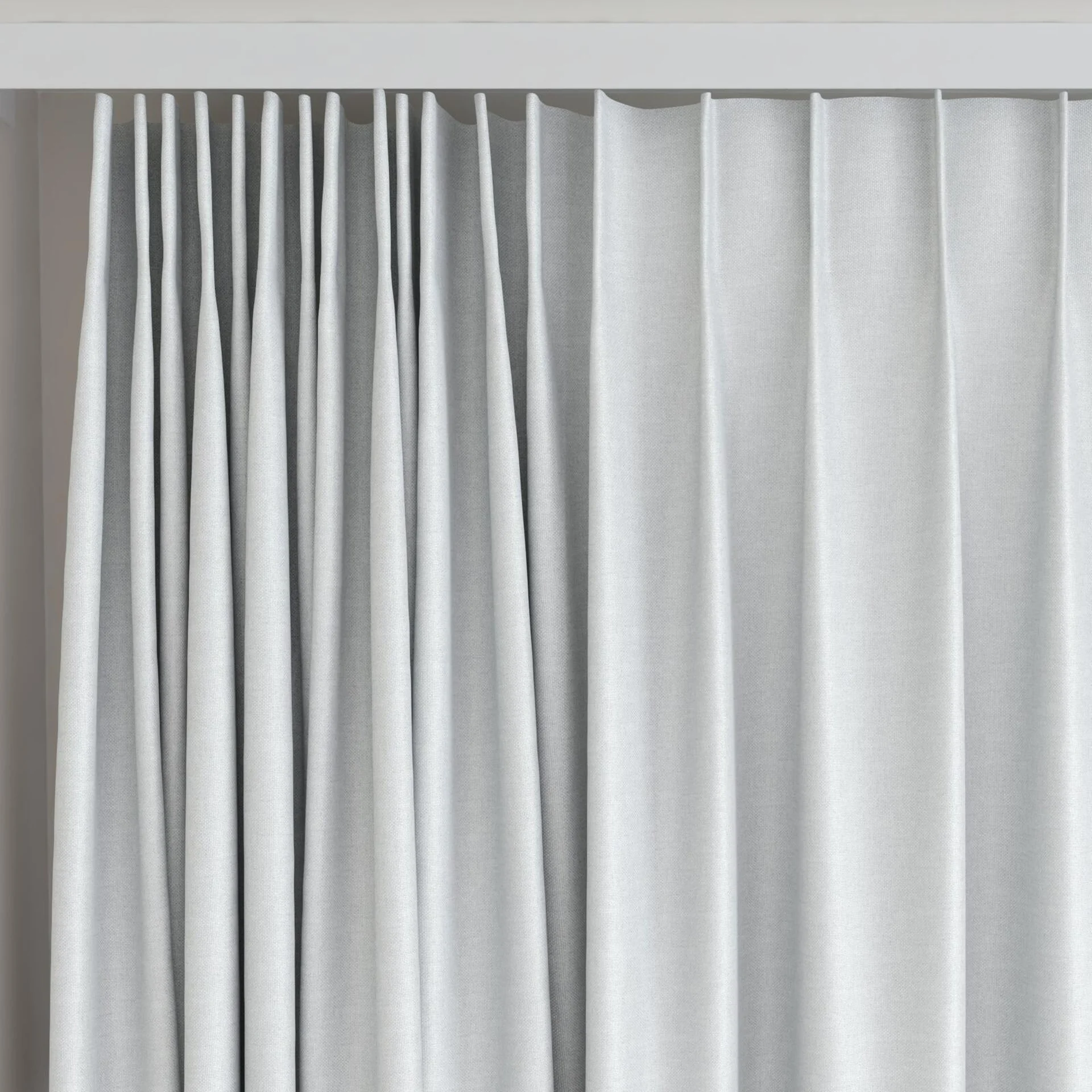 Top view of Grove Silver, on curtain rail