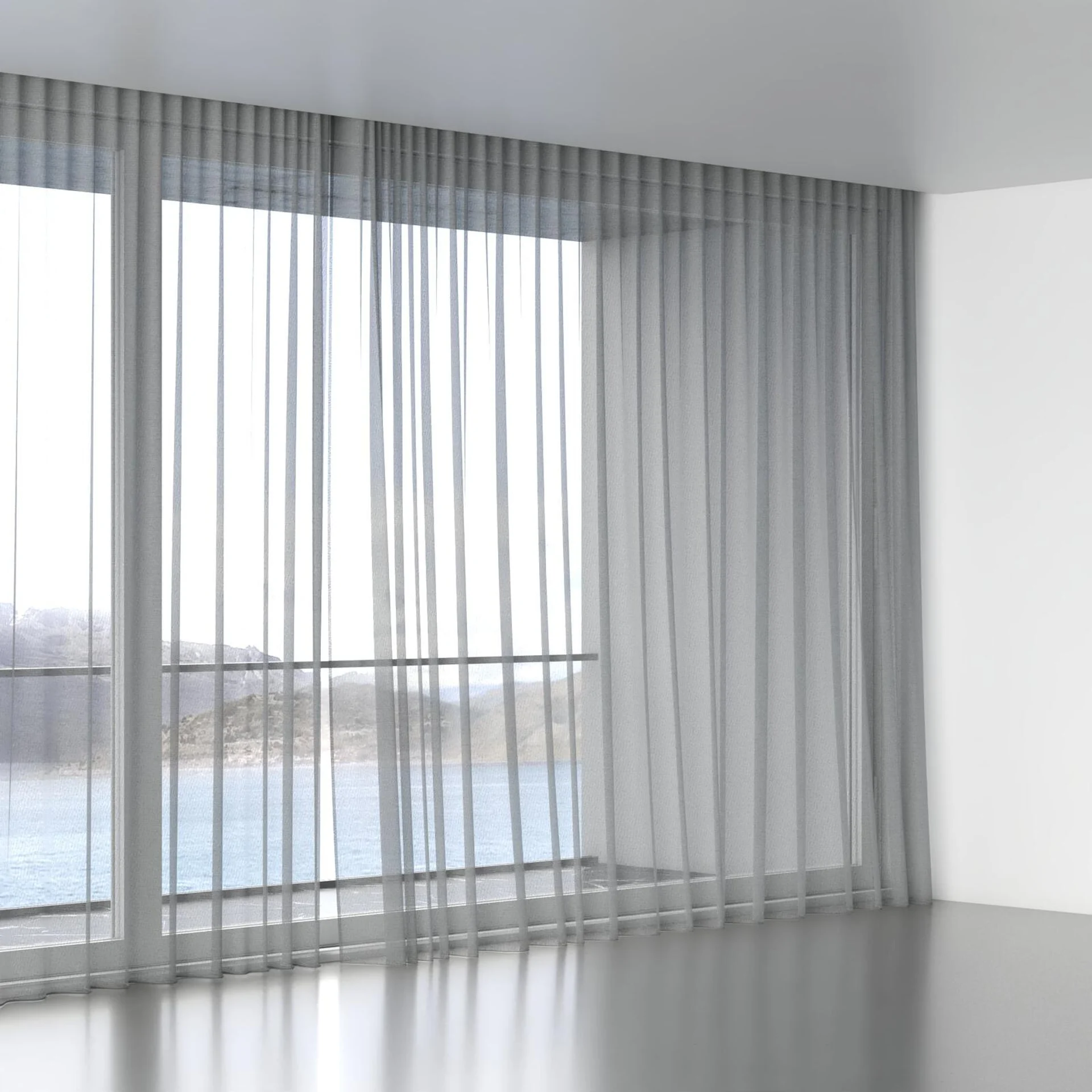 Full view of Realism Silver, wave pleat