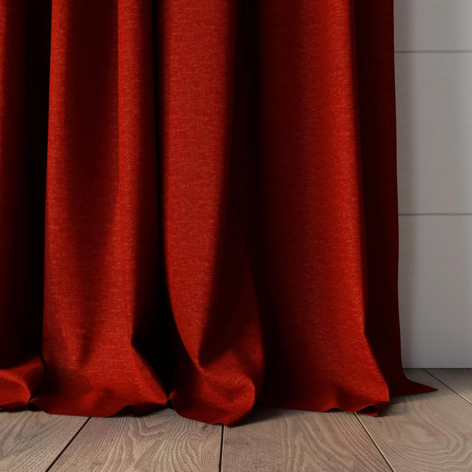 Bottom view of Coverlet Sierra, puddled, on curtain rod