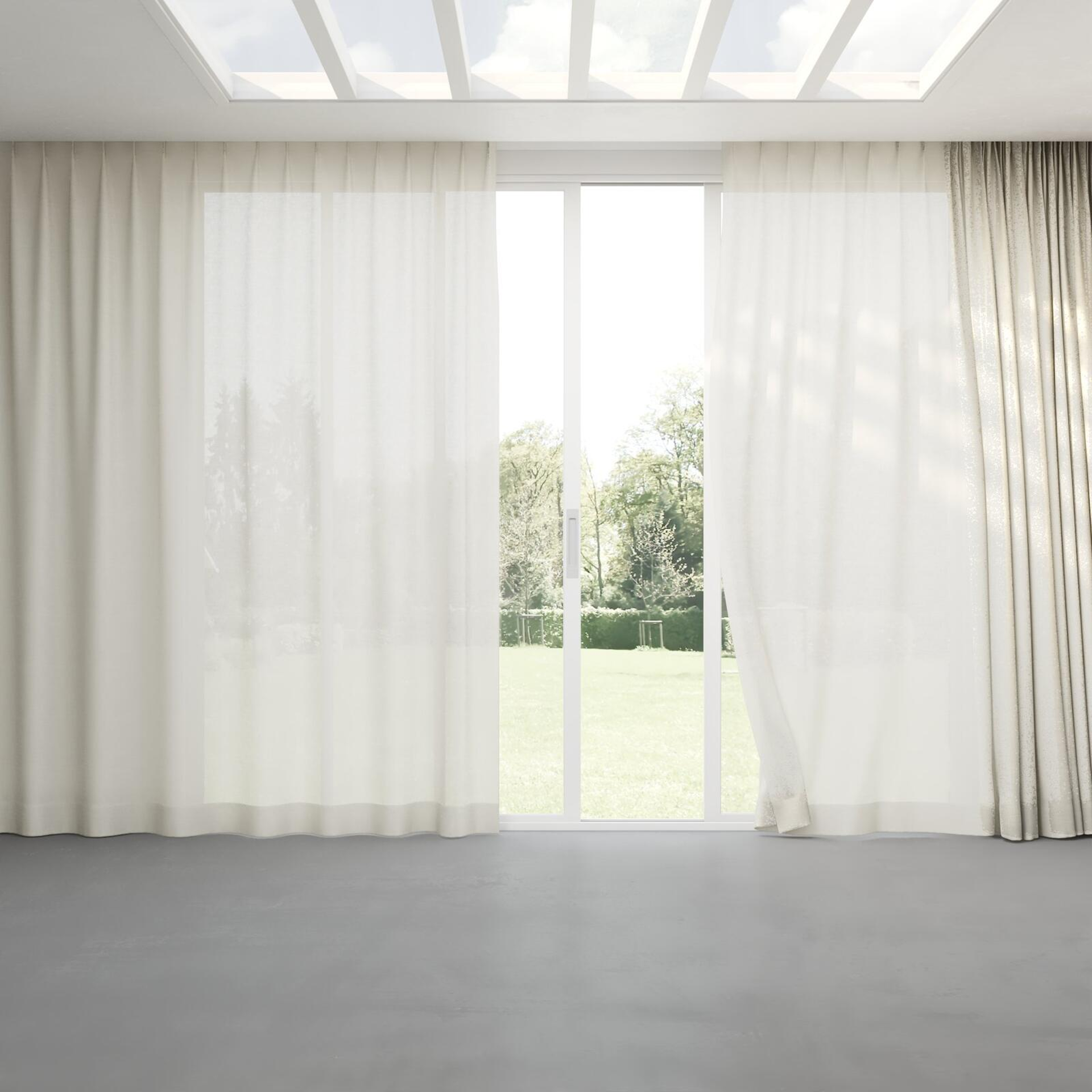 Full view of Revel Nougat, pinch pleat