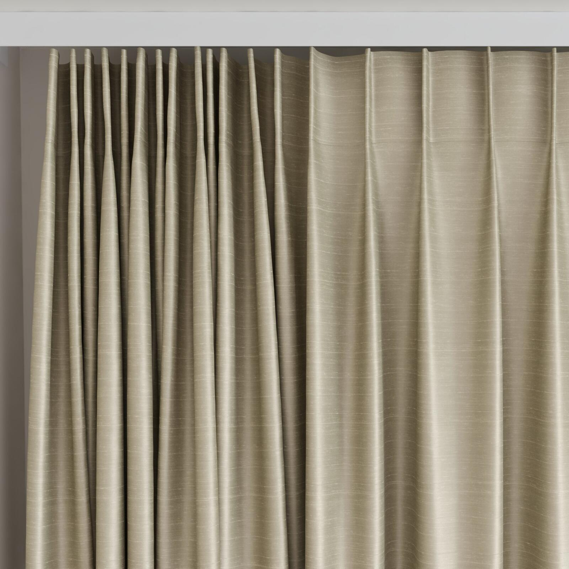 Top view of Silky Sponge, on curtain rail