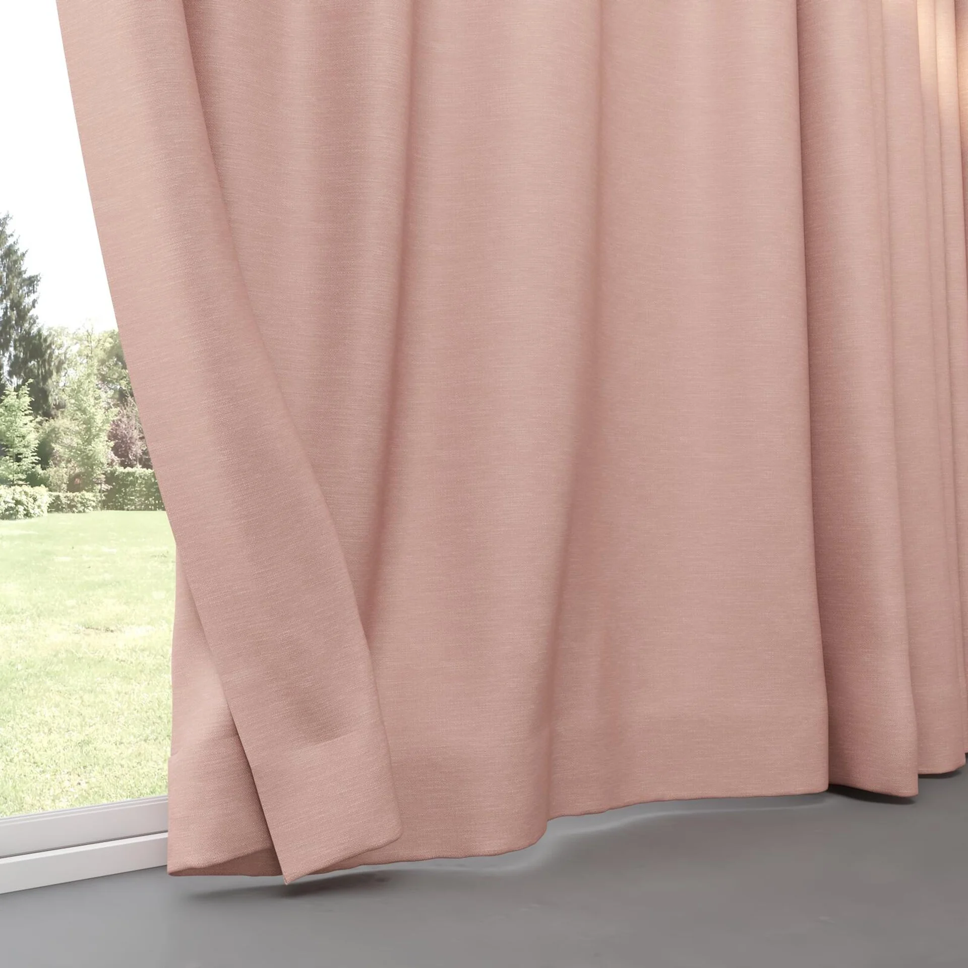 Bottom view of Colourwash Eco Orchid, pinch pleat