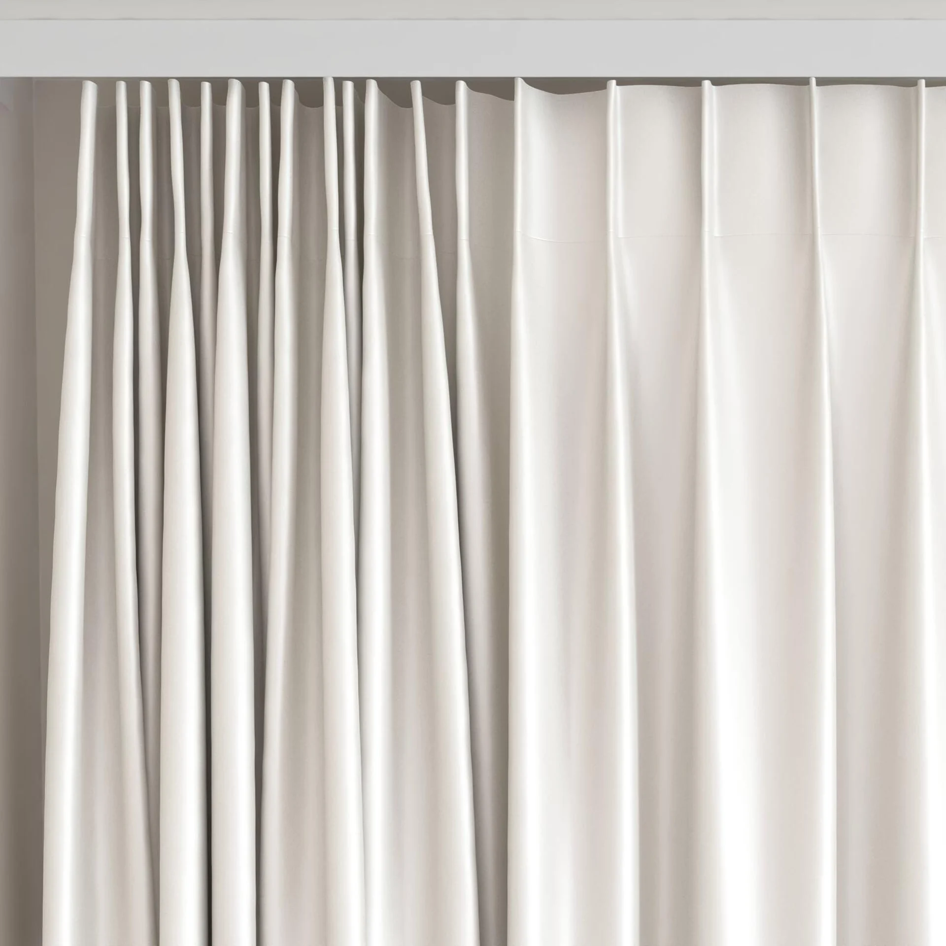 Top view of Sleek Parchment, on curtain rail