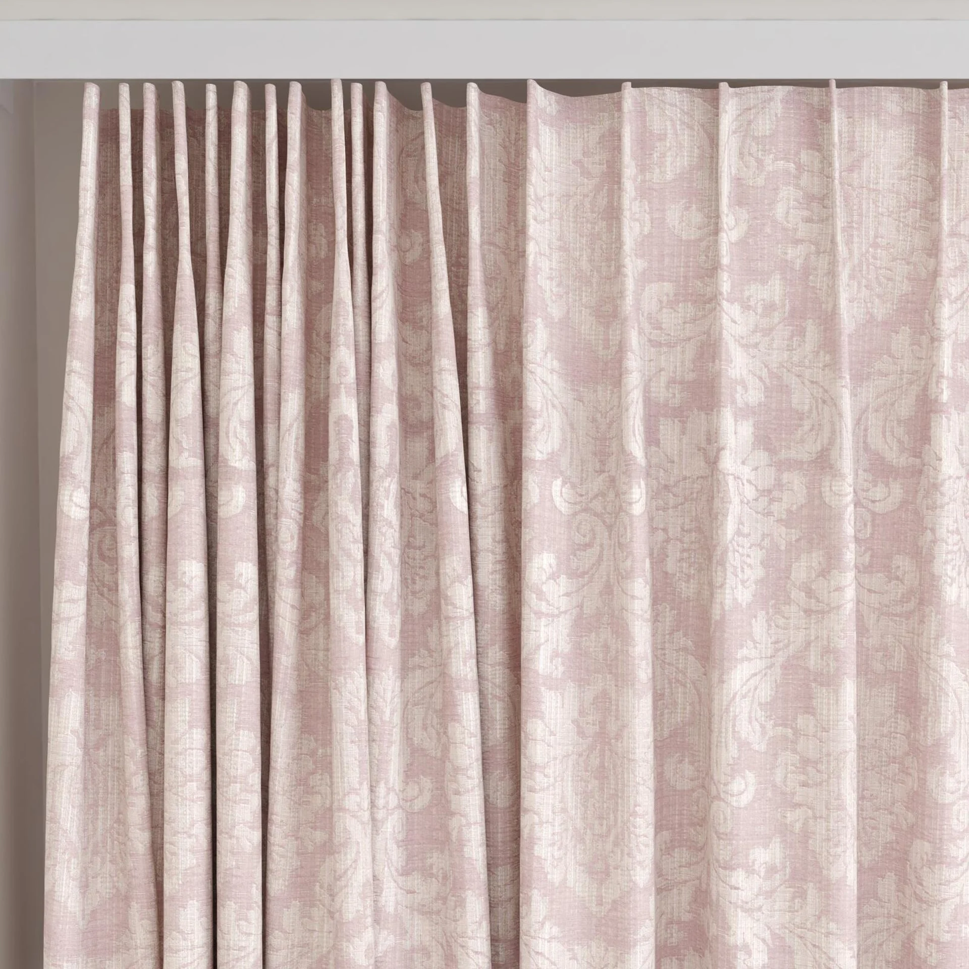 Top view of Damian Blossom, on curtain rail