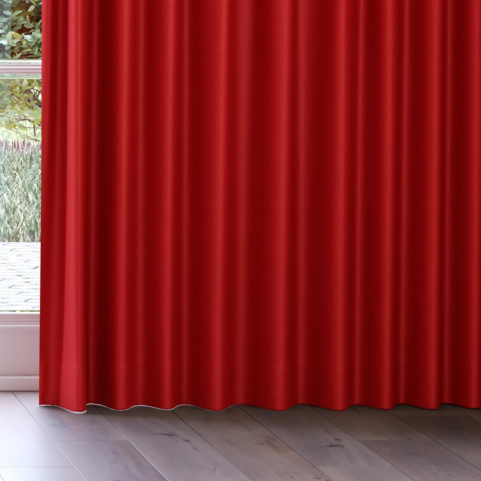 Bottom view of Linex Cerise, on curtain rail