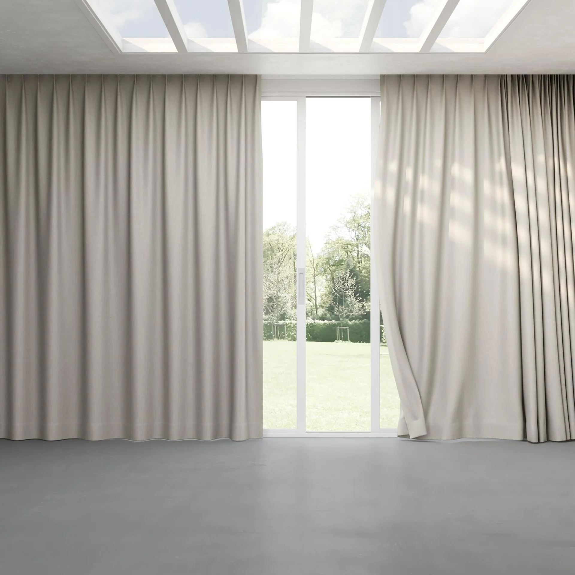 Full view of Gent Pewter, pinch pleat