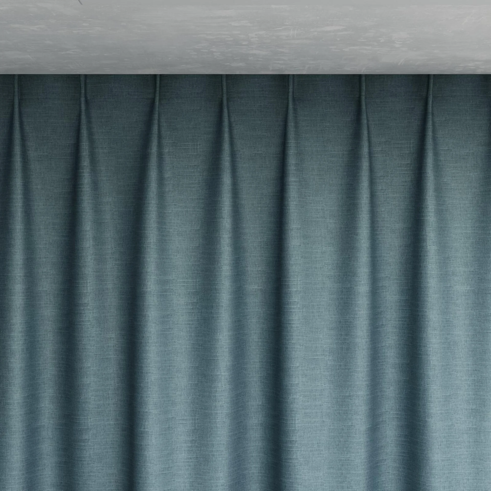 Top view of Tonto Teal, pinch pleat