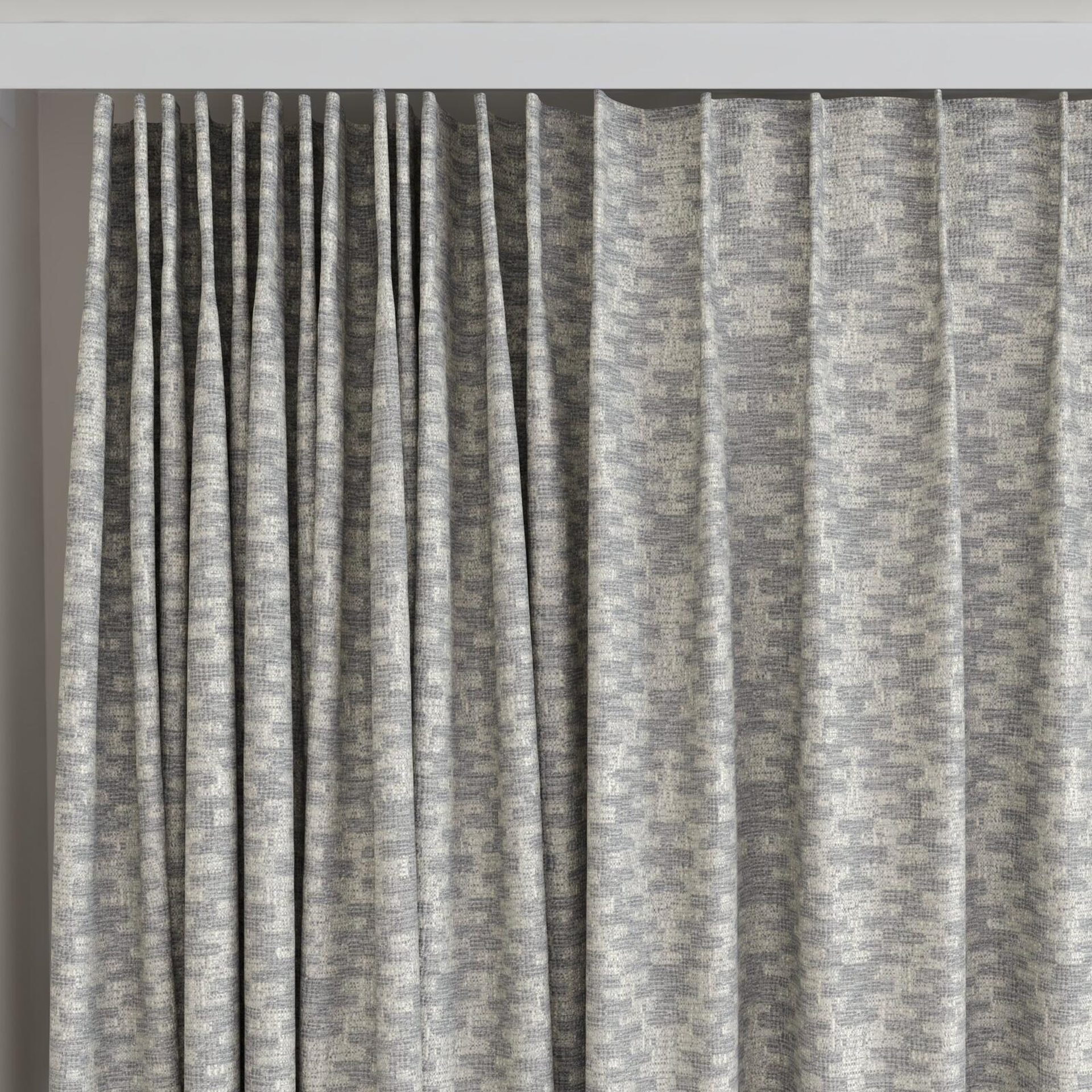 Top view of Kaoani Silver, on curtain rail