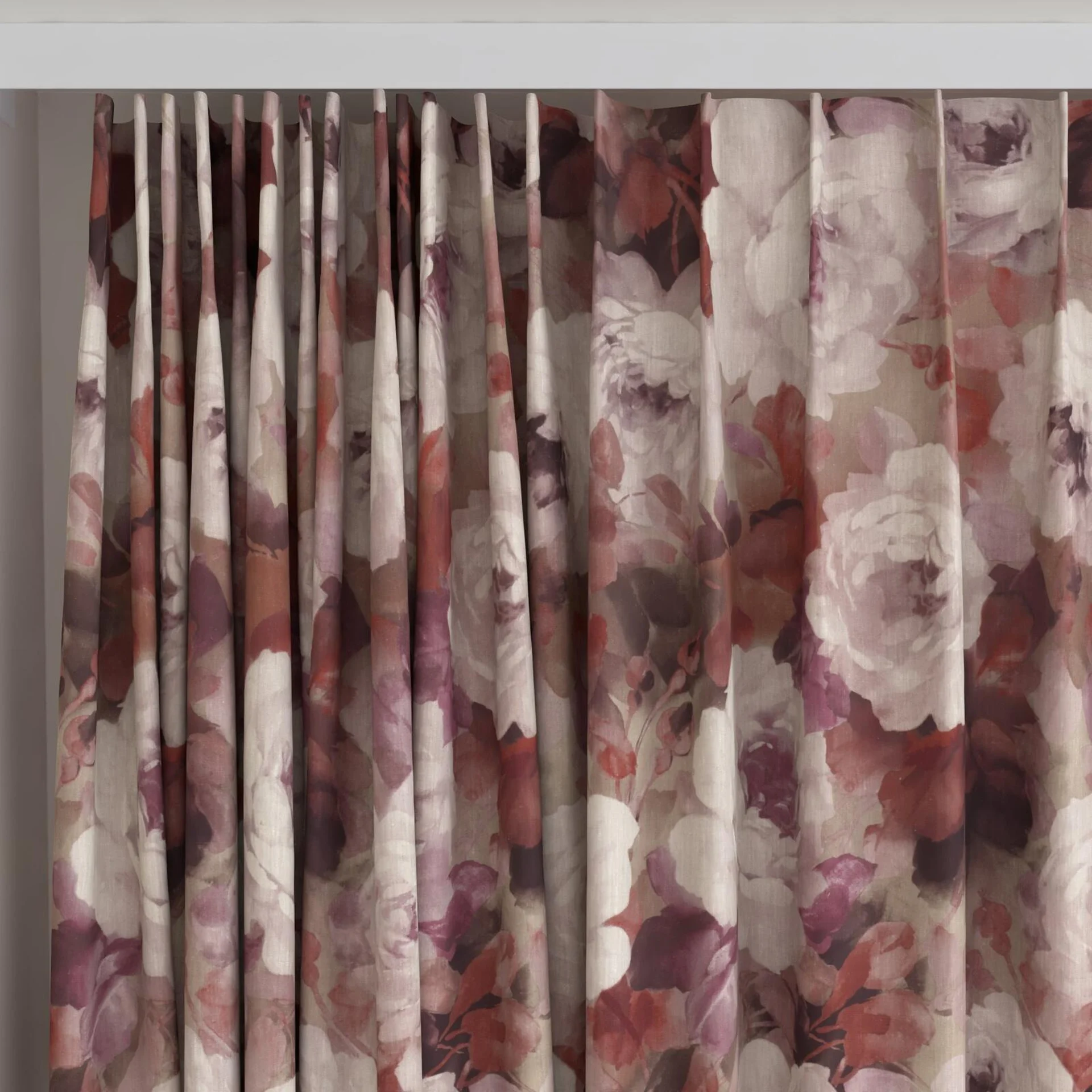 Top view of Victoria Garnet, on curtain rail