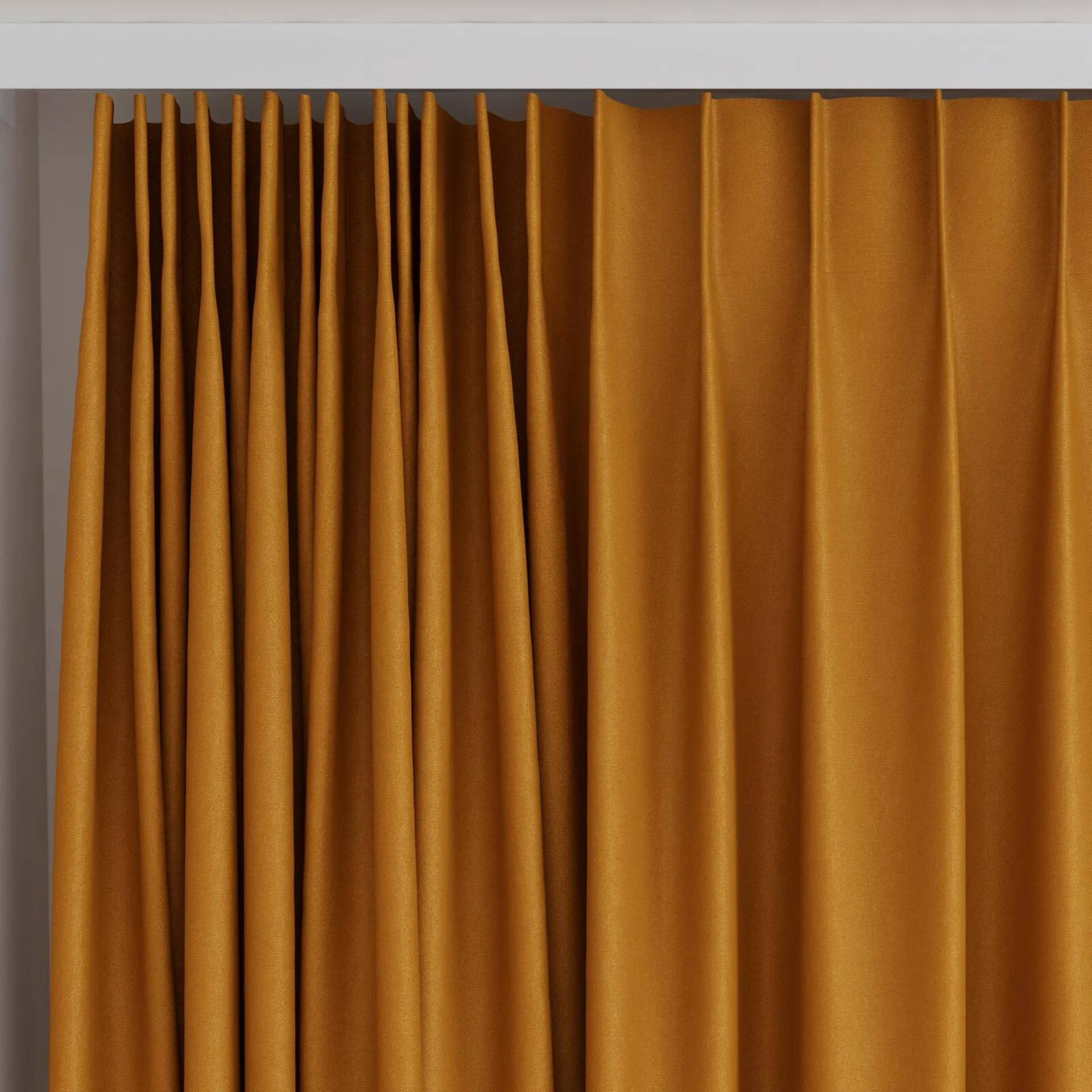 Top view of Woolskin Autumn, on curtain rail