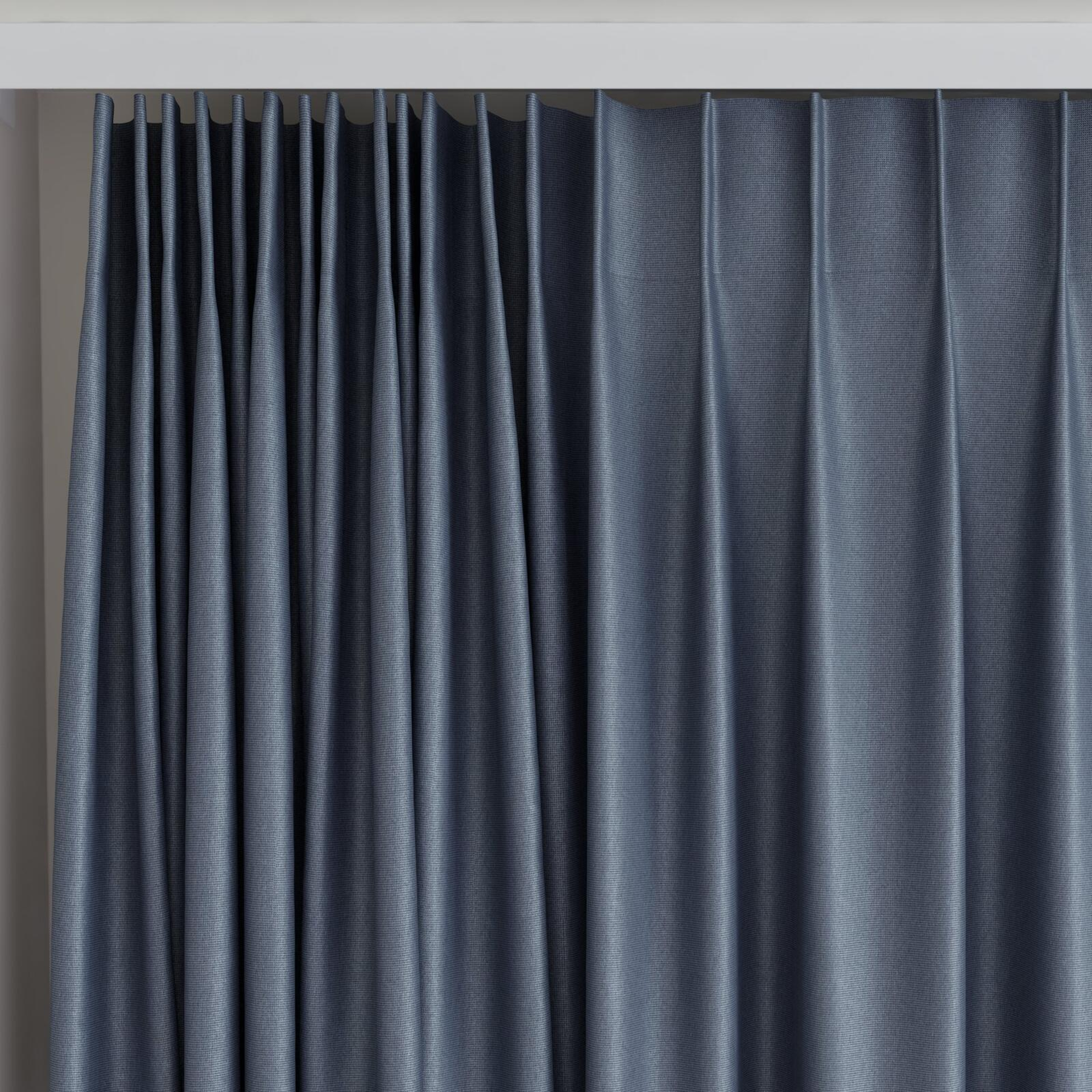 Top view of Wise Midnight, on curtain rail