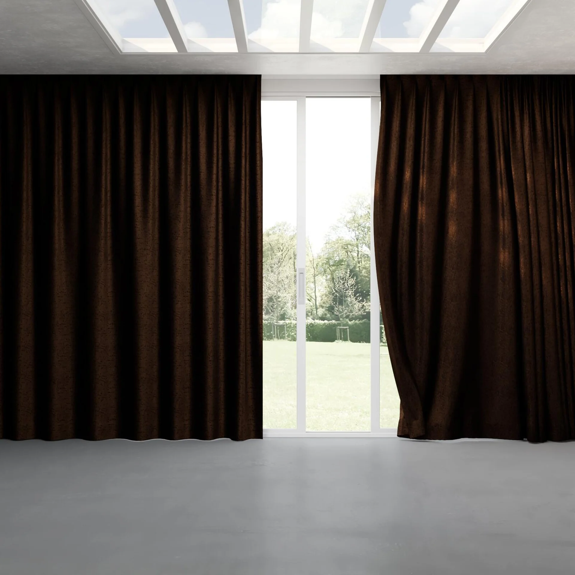 Full view of Opera Truffle, pinch pleat