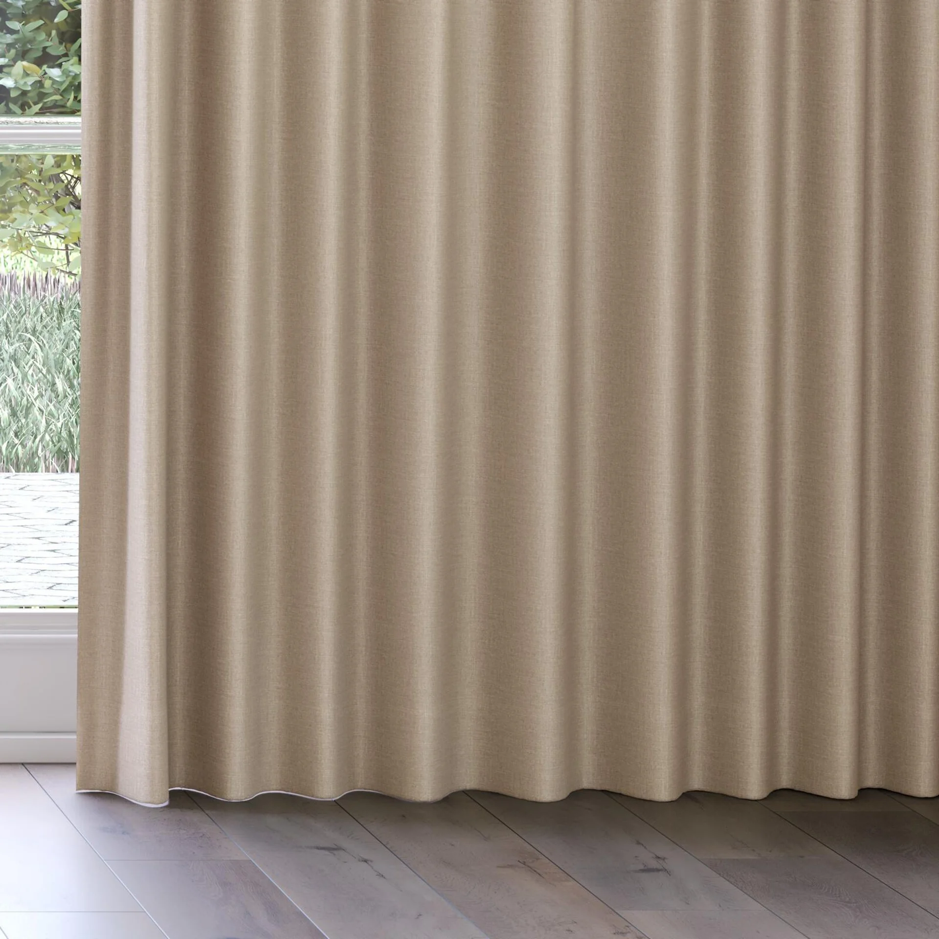 Bottom view of Frisco Seagrass, on curtain rail