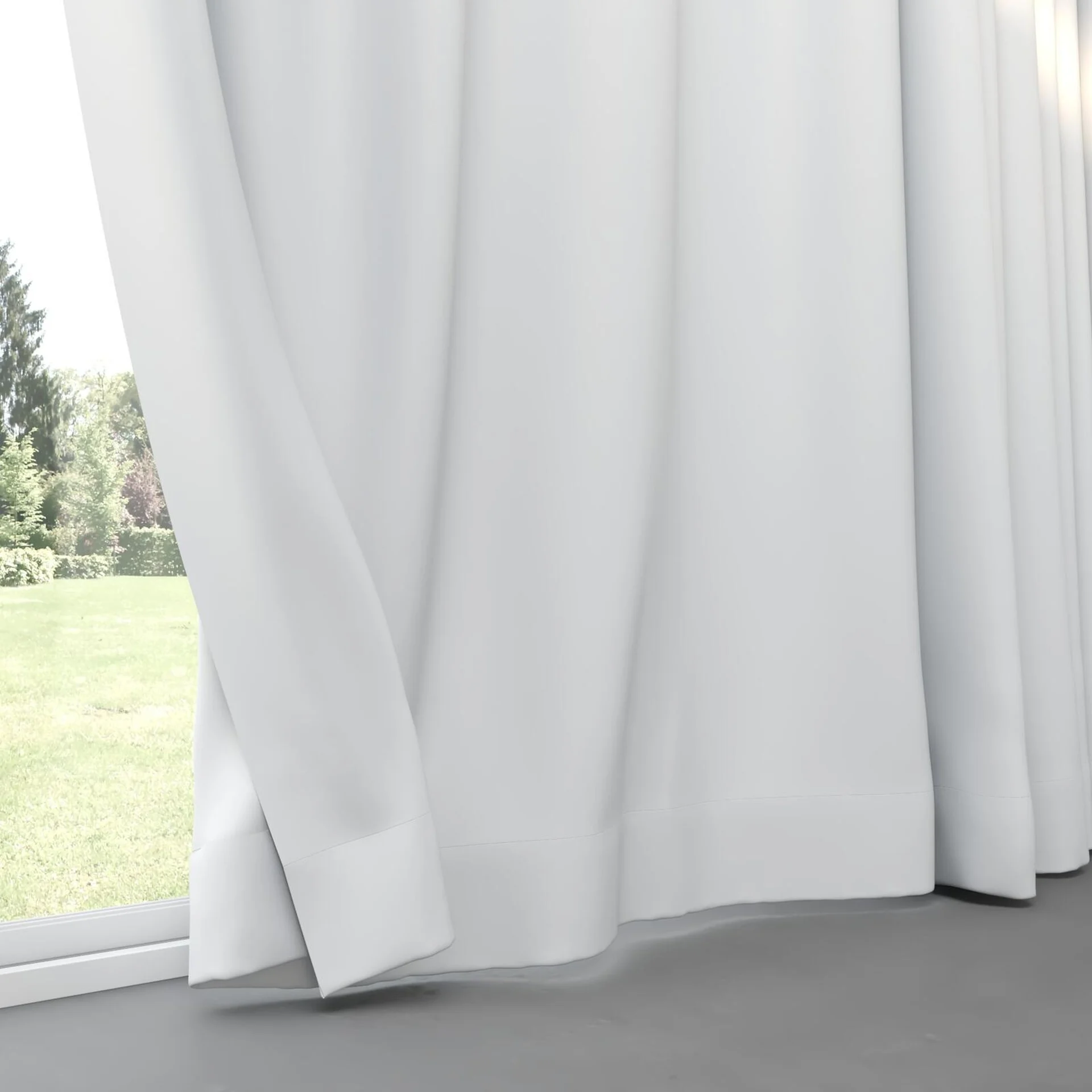 Bottom view of Ultra Dim Angora, pinch pleat