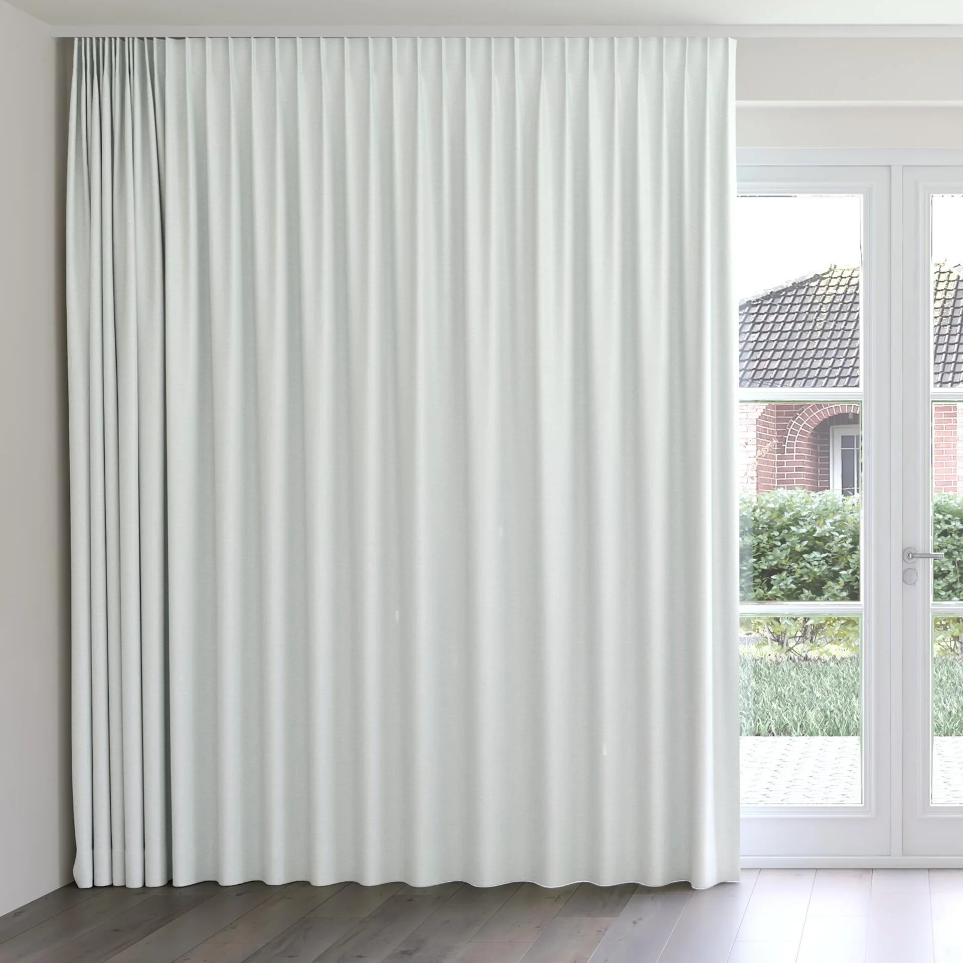 Front view of Kyoto Duckegg, on curtain rail