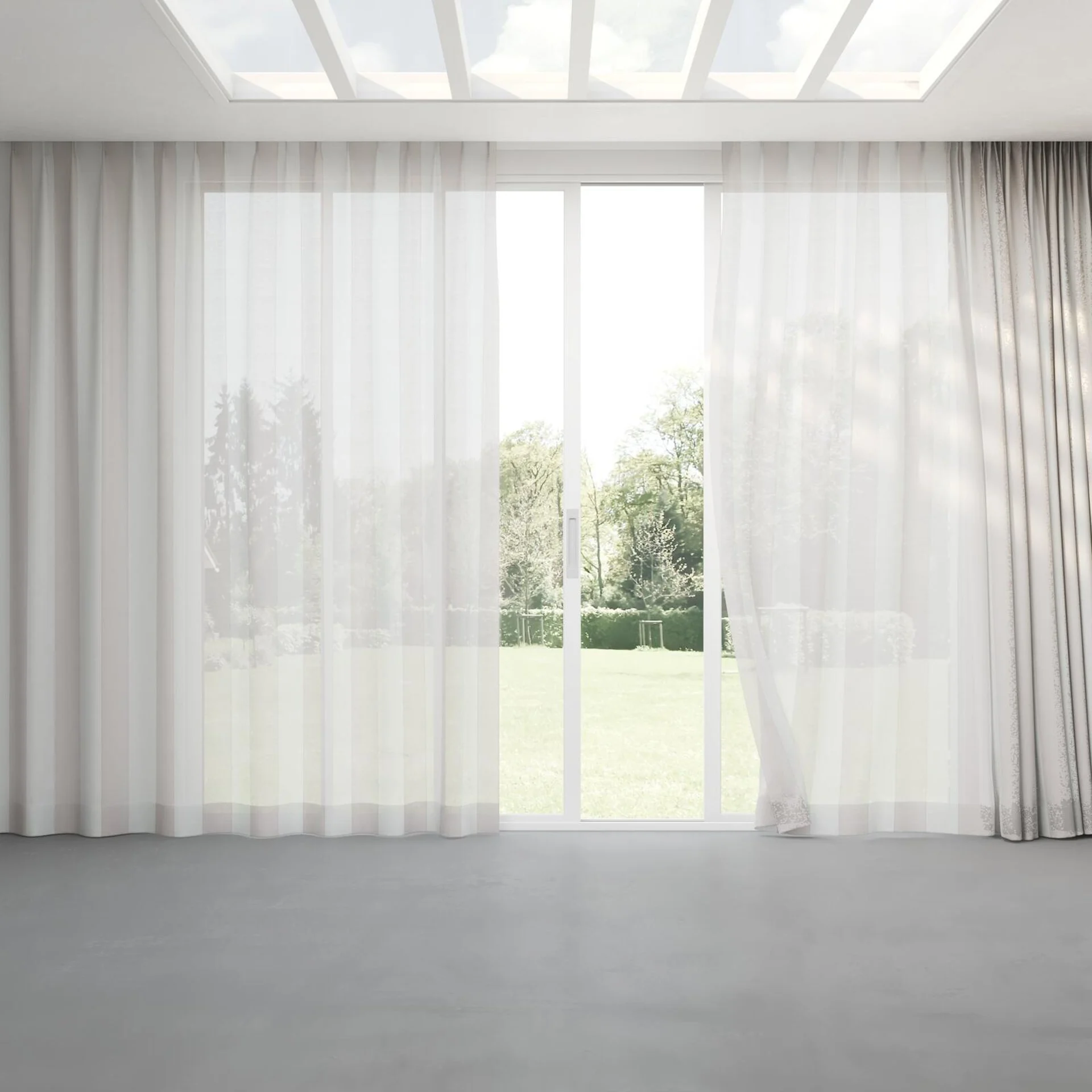 Full view of Kyoto Stripe Powder, pinch pleat
