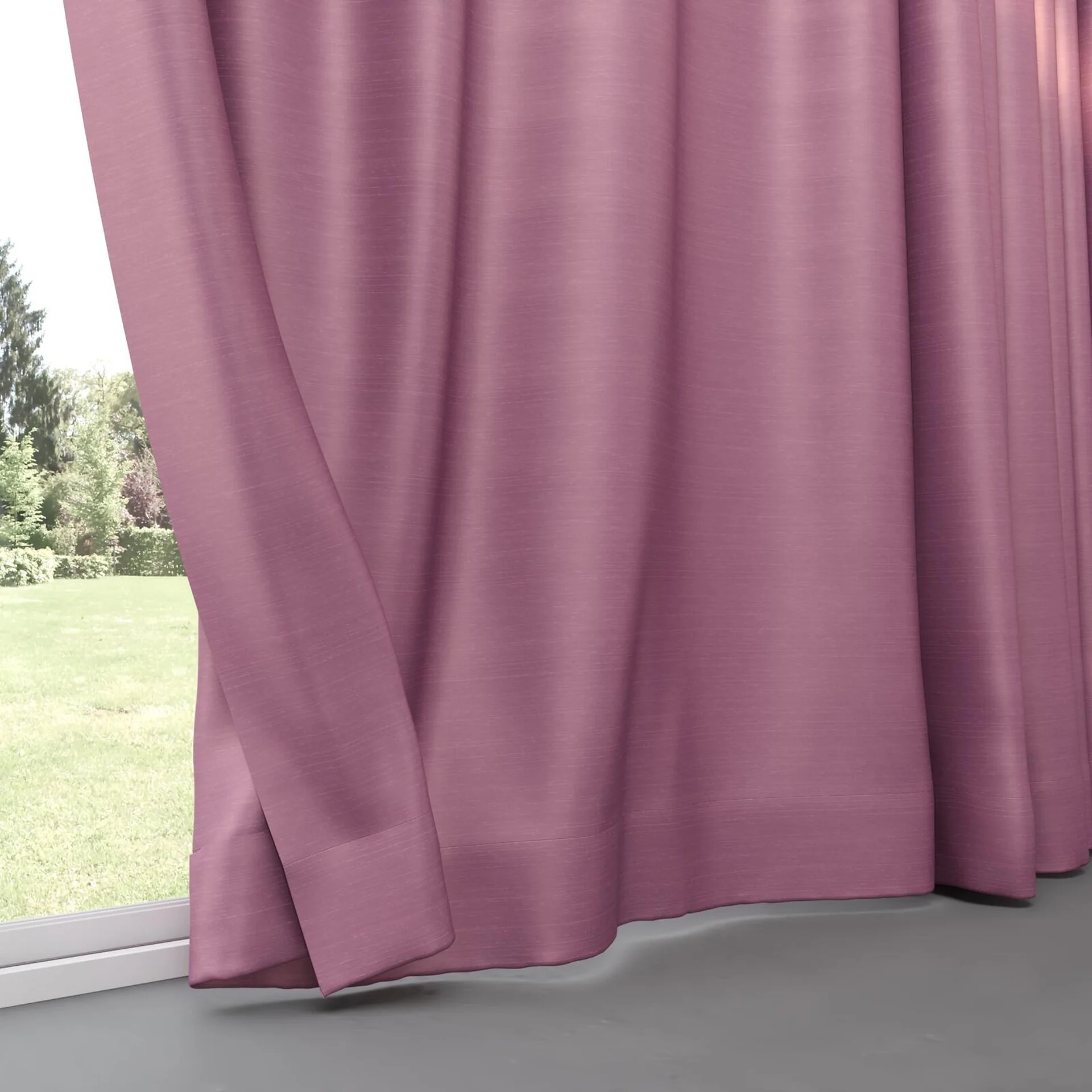 Bottom view of Silky Lilac, pinch pleat