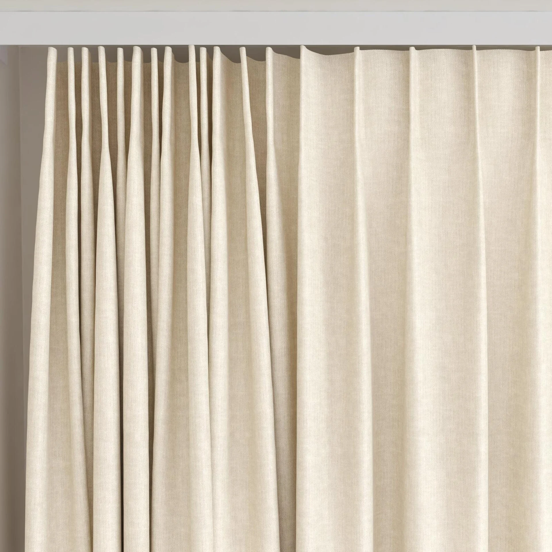 Top view of Goa Linen, on curtain rail