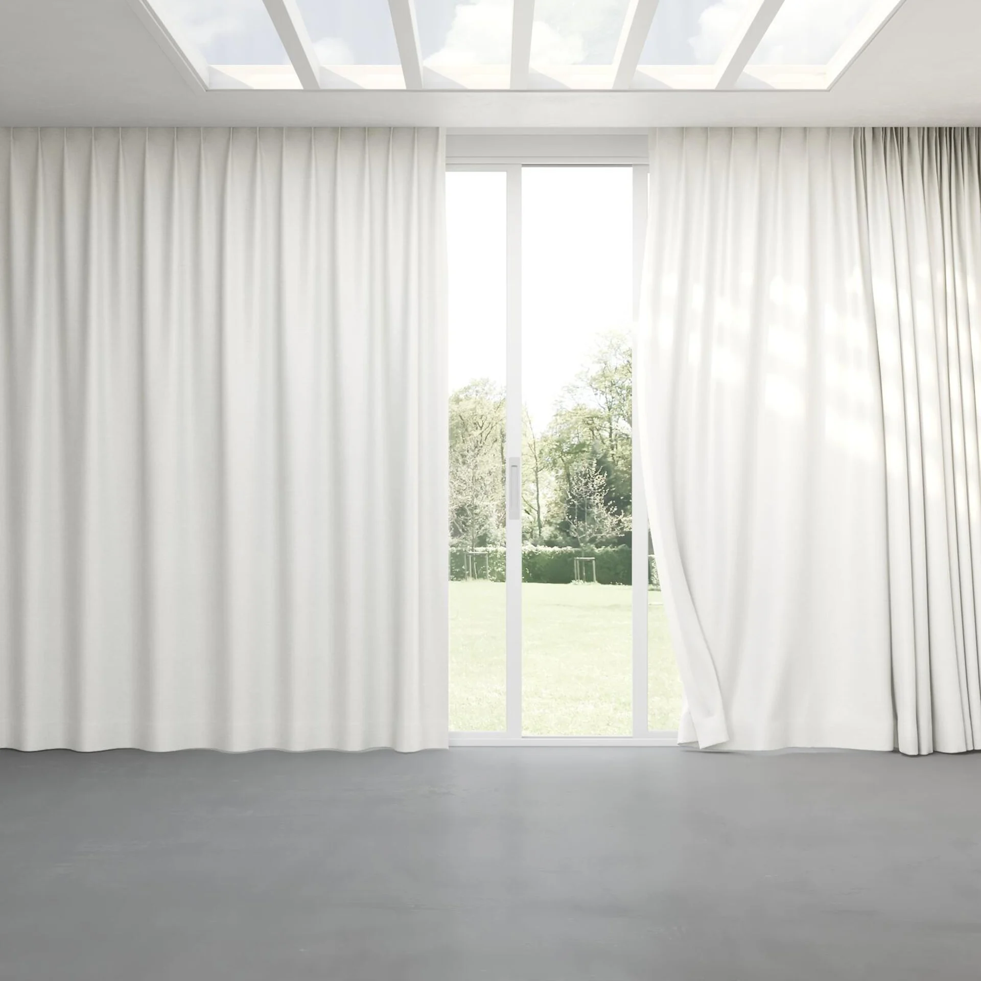 Full view of Provence Pearl, pinch pleat