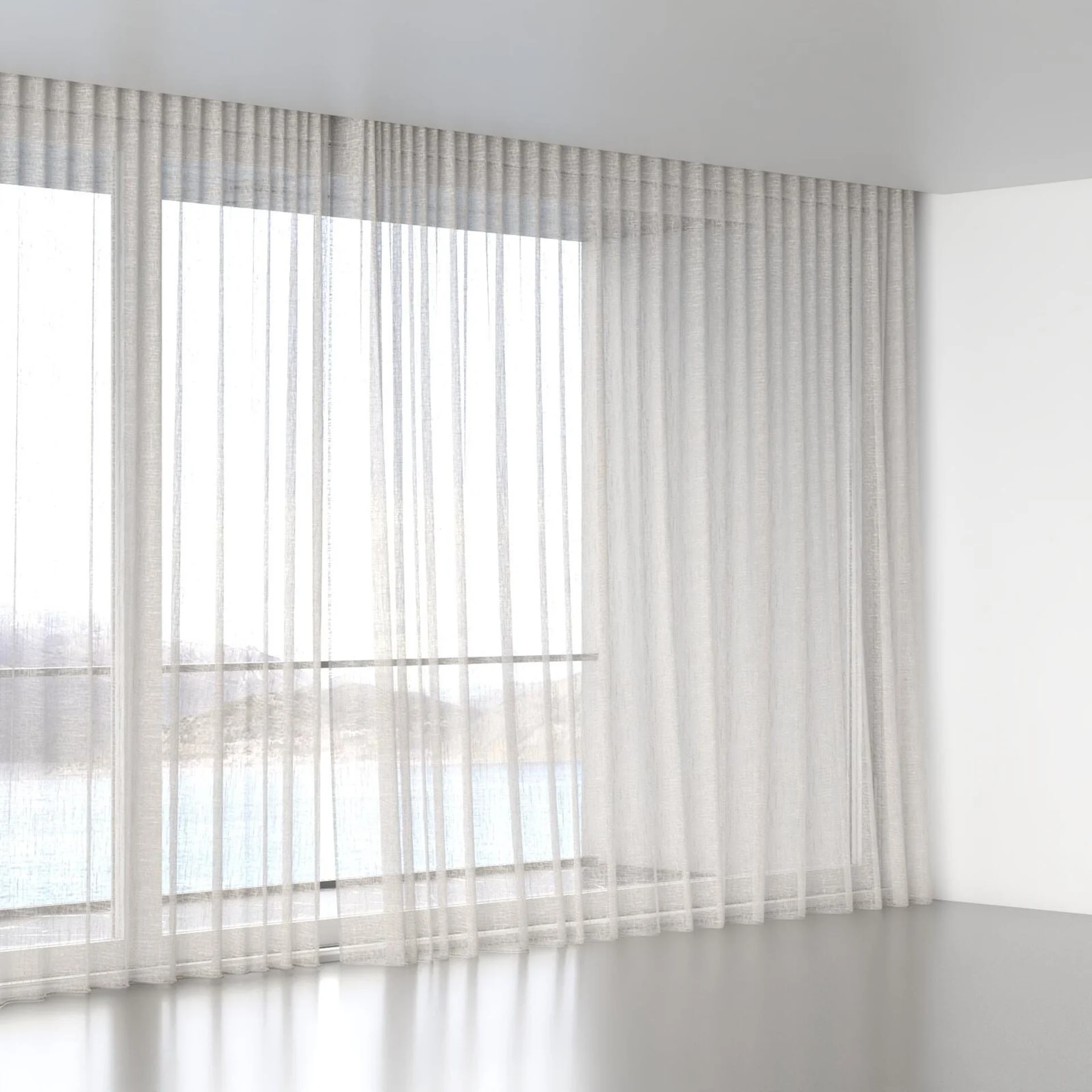 Full view of Beech Eggshell, wave pleat