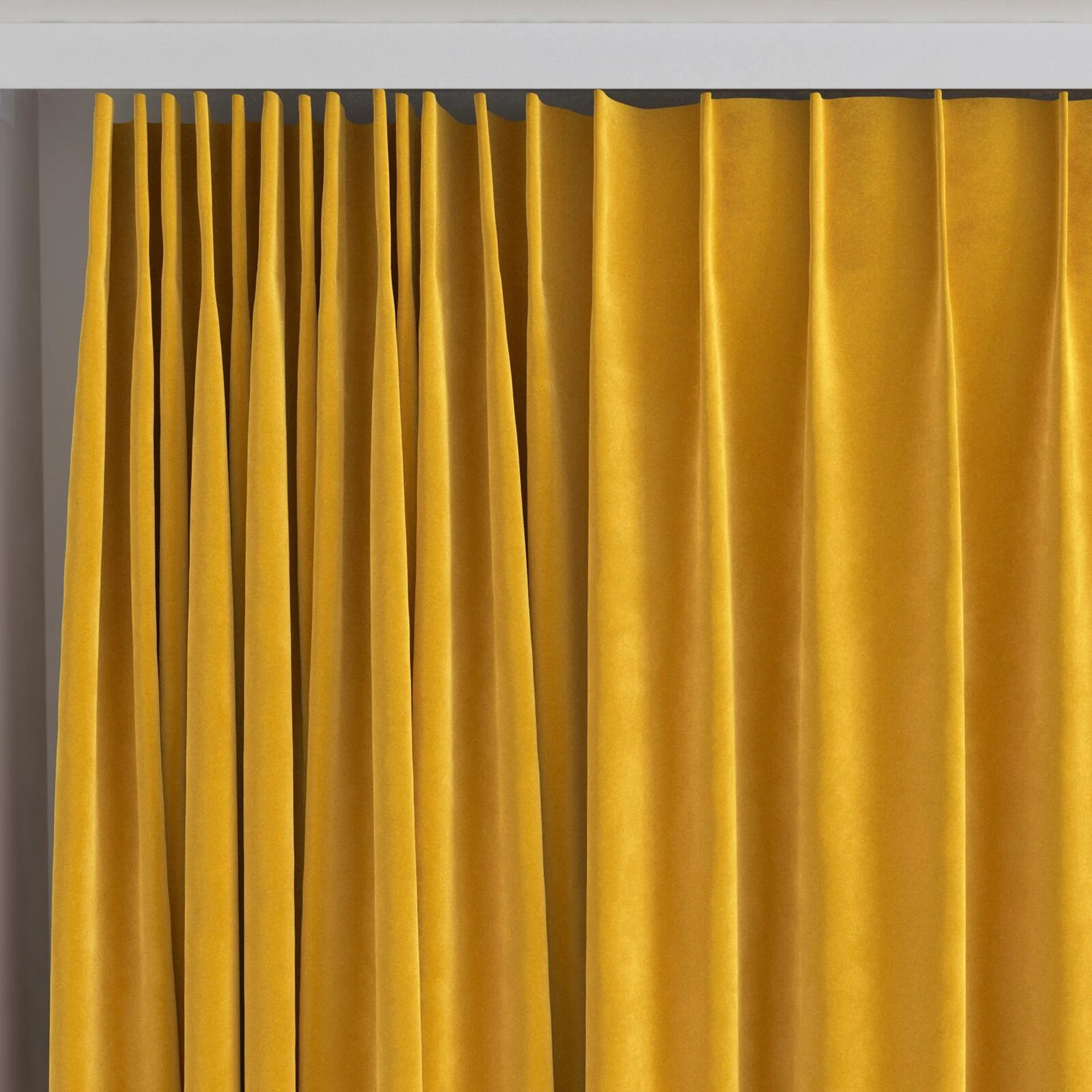 Top view of Lux Velvet Gold 8201, on curtain rail
