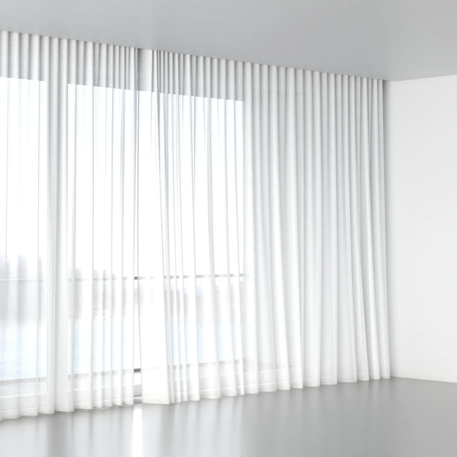 Full view of Elegance Snow, wave pleat
