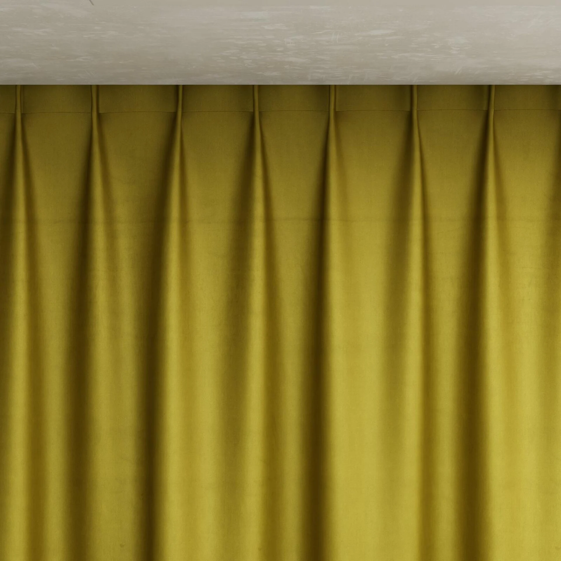 Top view of Warlock Chartreuse, pinch pleat