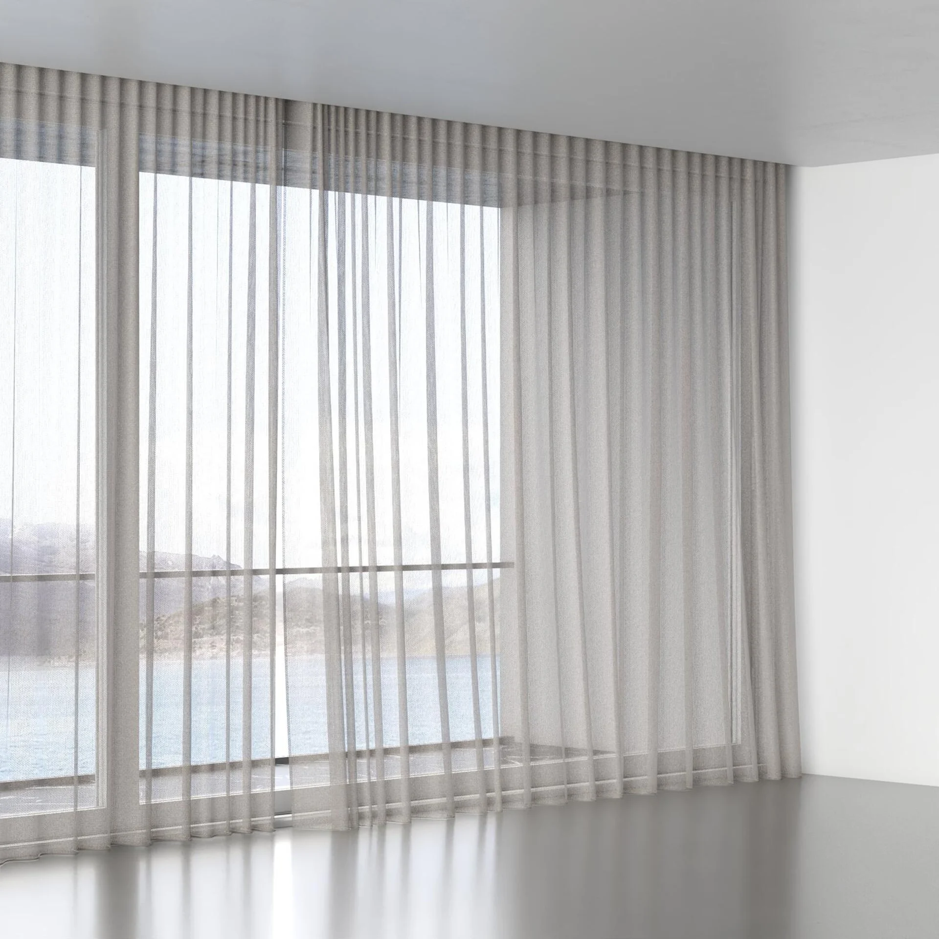 Full view of Cosmos Titanium, wave pleat