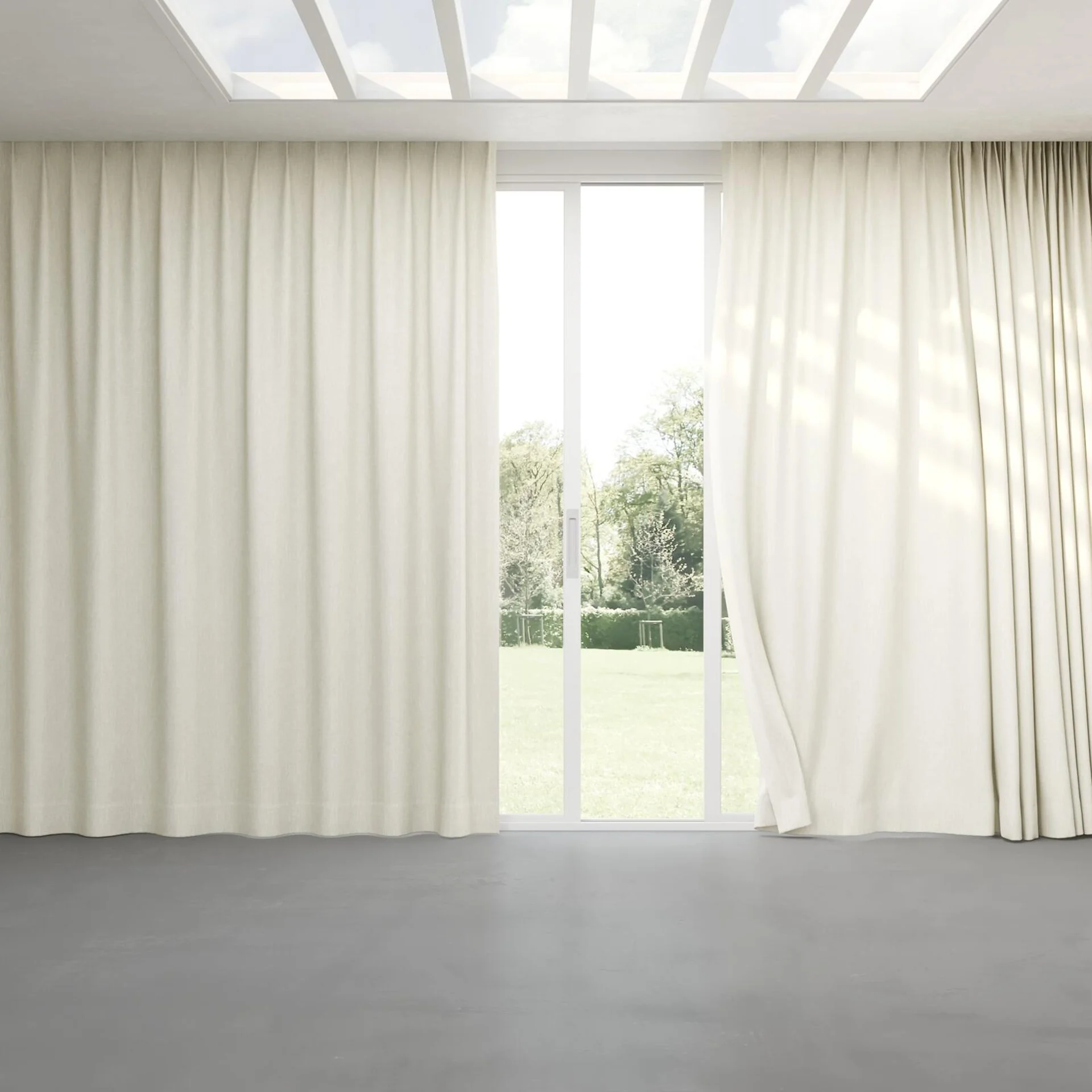 Full view of Trezor Linen, pinch pleat