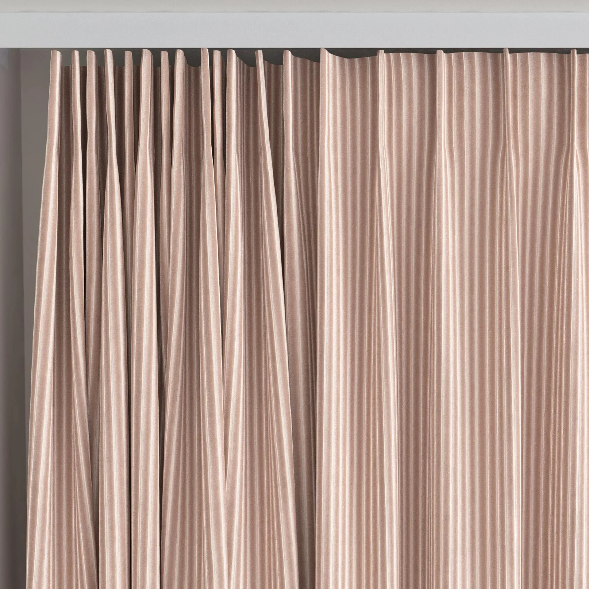 Top view of Embrace Cameo, on curtain rail