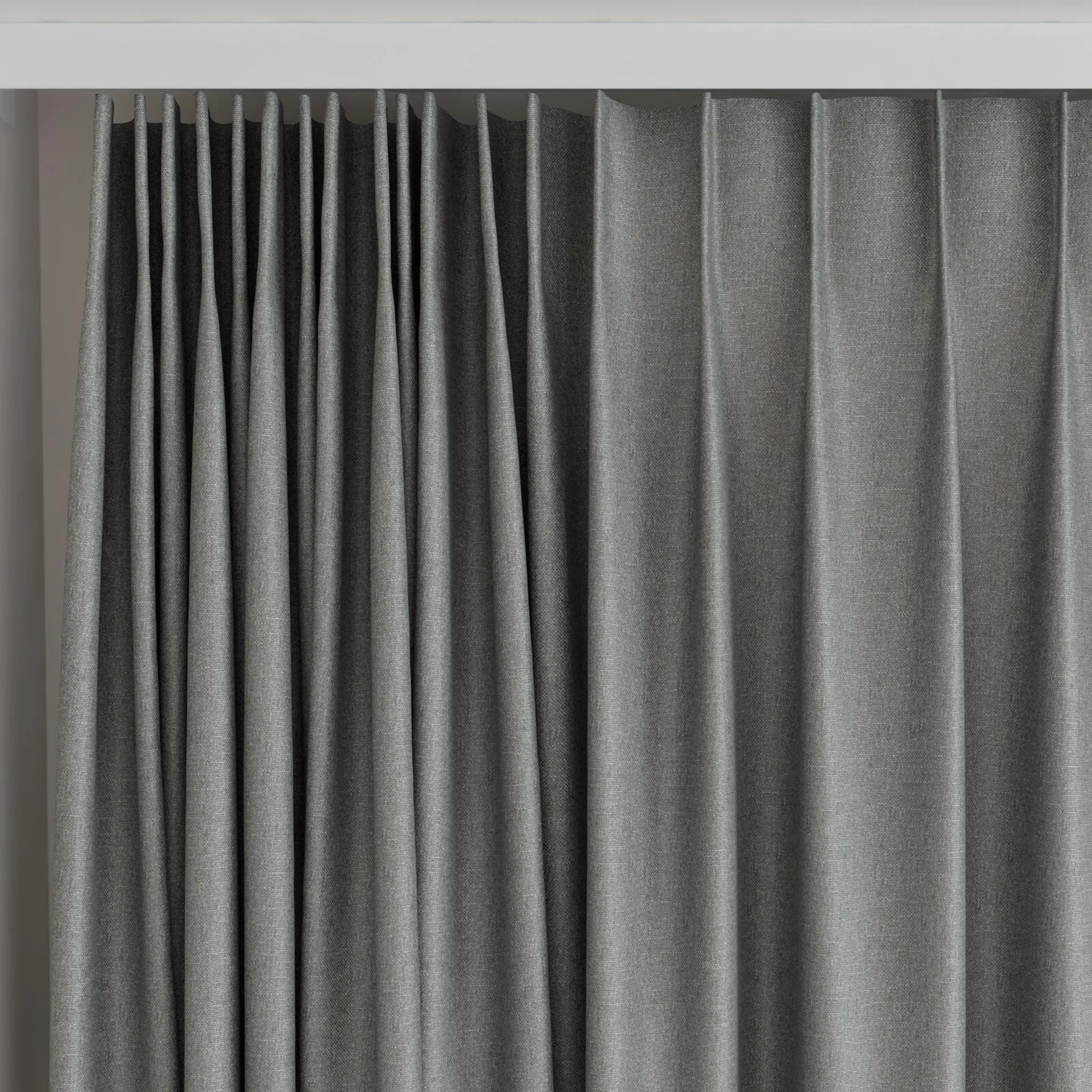 Top view of Banksia Slate, on curtain rail