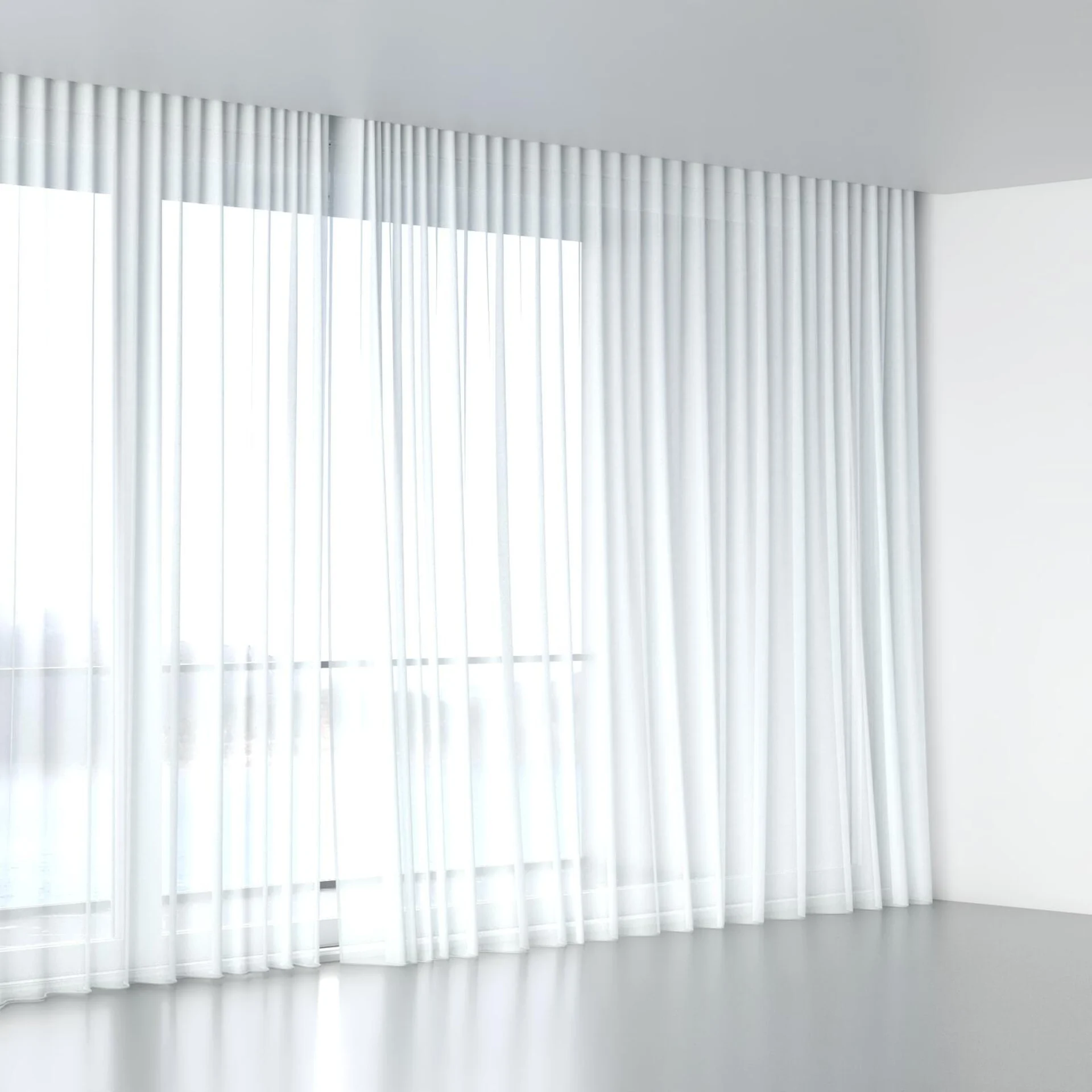 Full view of Flo II Snow, wave pleat