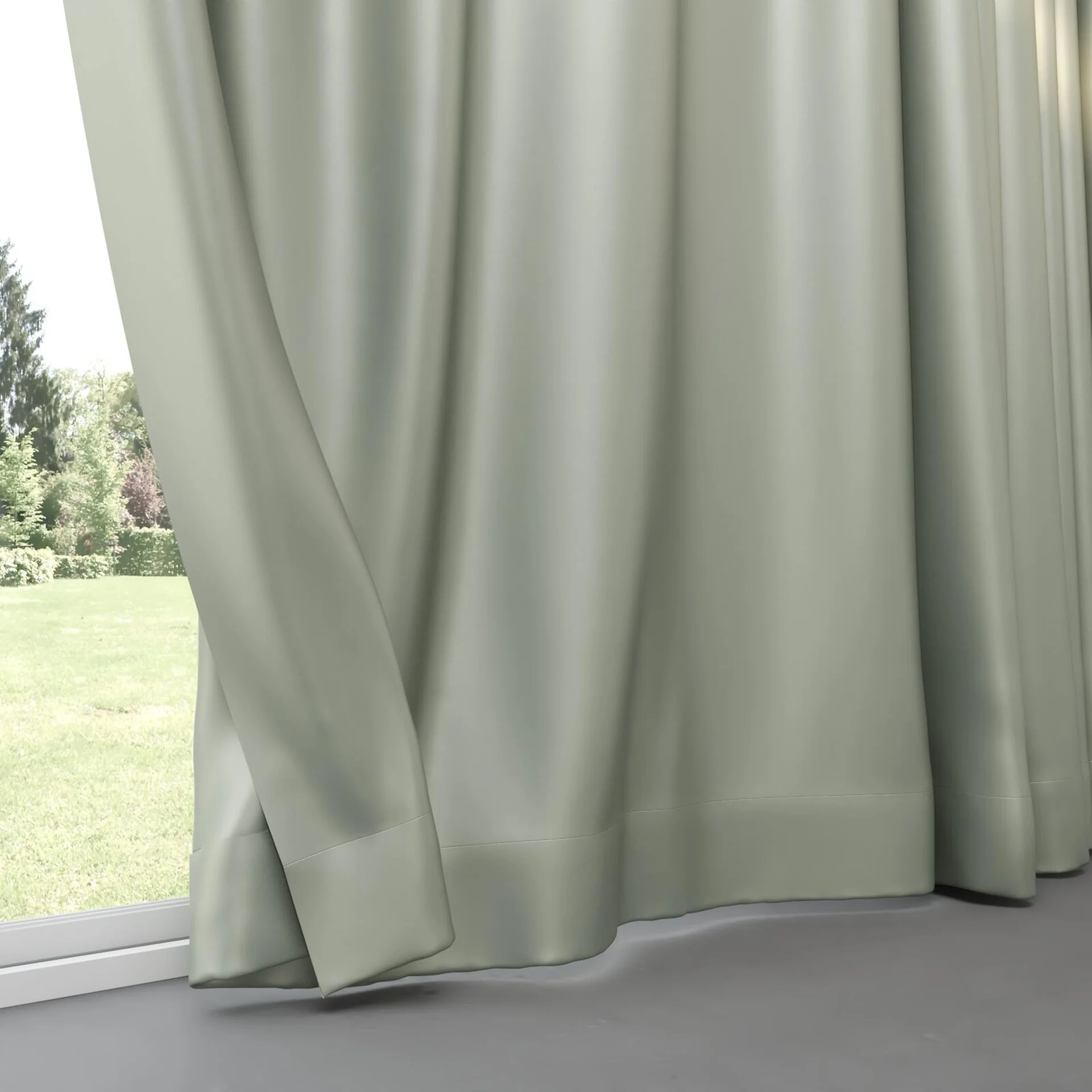 Bottom view of Sleek Mineral, pinch pleat