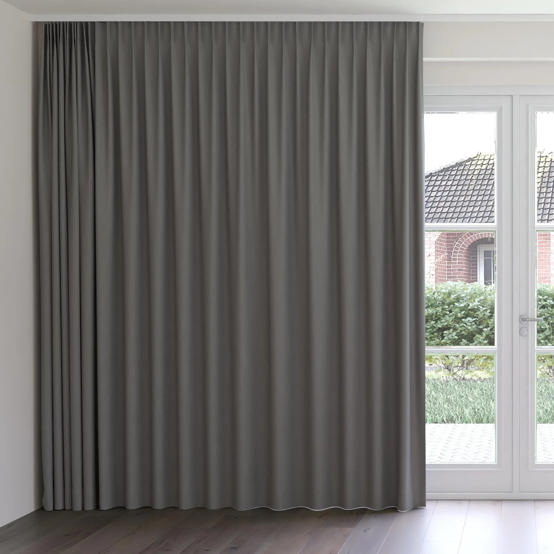 Front view of Darkness Earth, on curtain rail