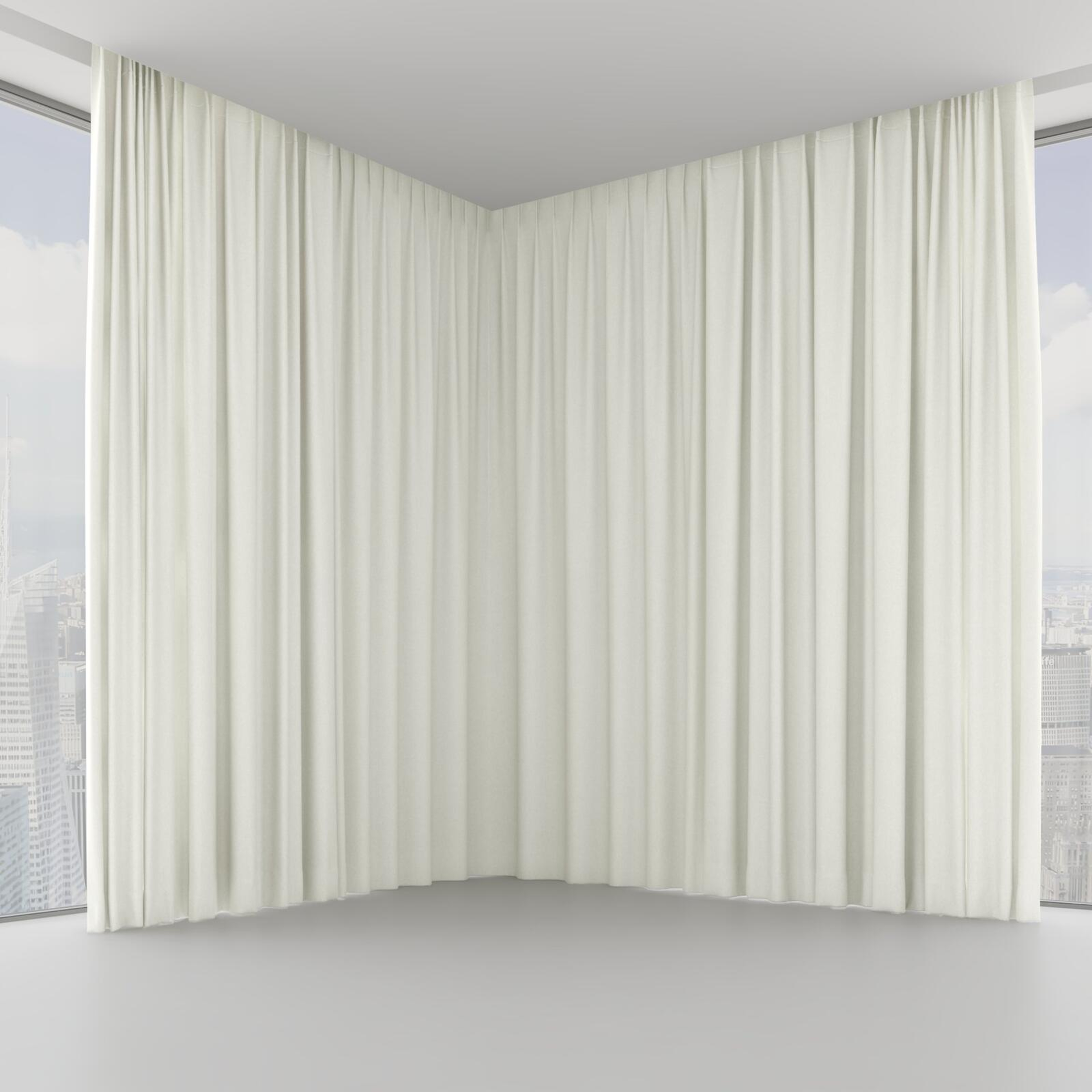Front view of Woolly/Woolen Cream, on hidden rail