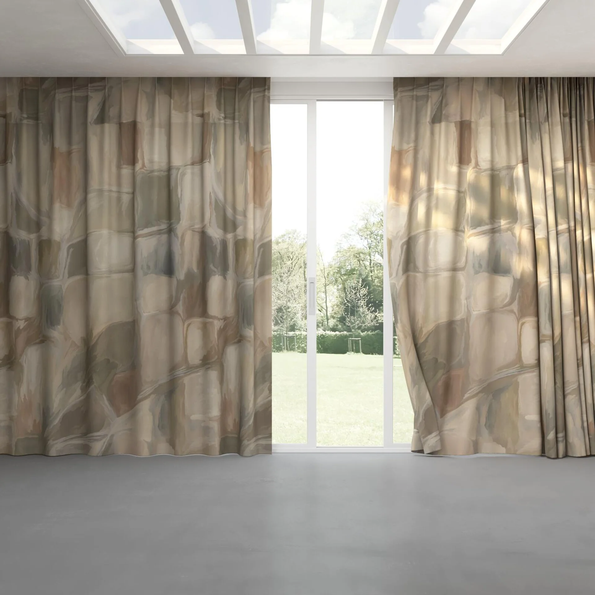 Full view of Colour Field Mineral, pinch pleat