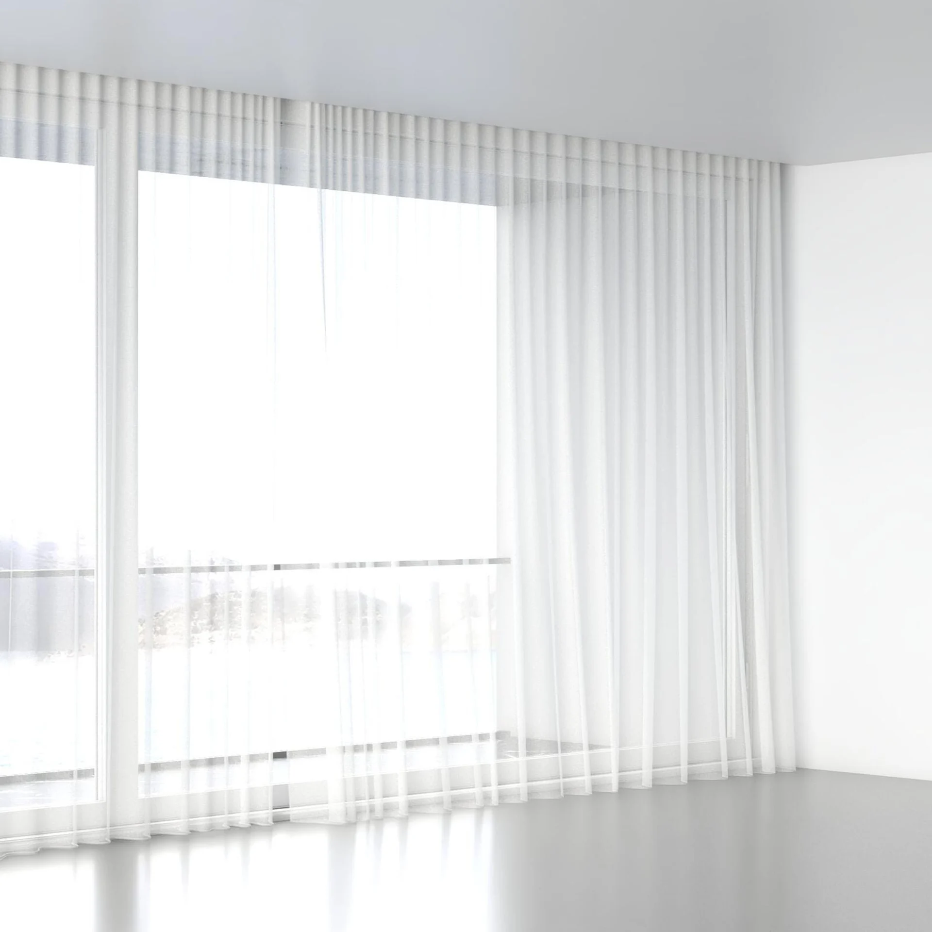Full view of Hugo Ivory, wave pleat
