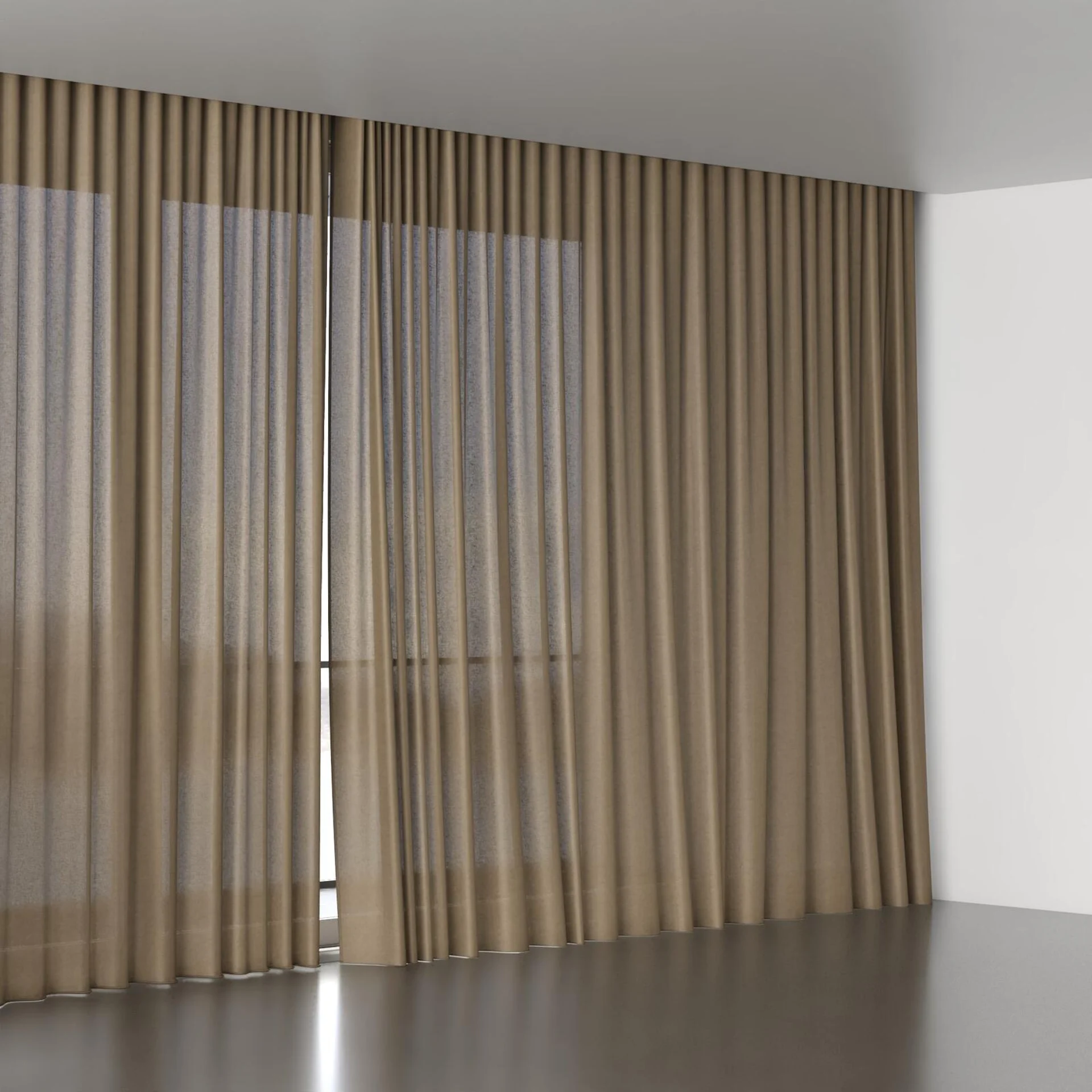 Full view of Flo II Chinchilla, wave pleat