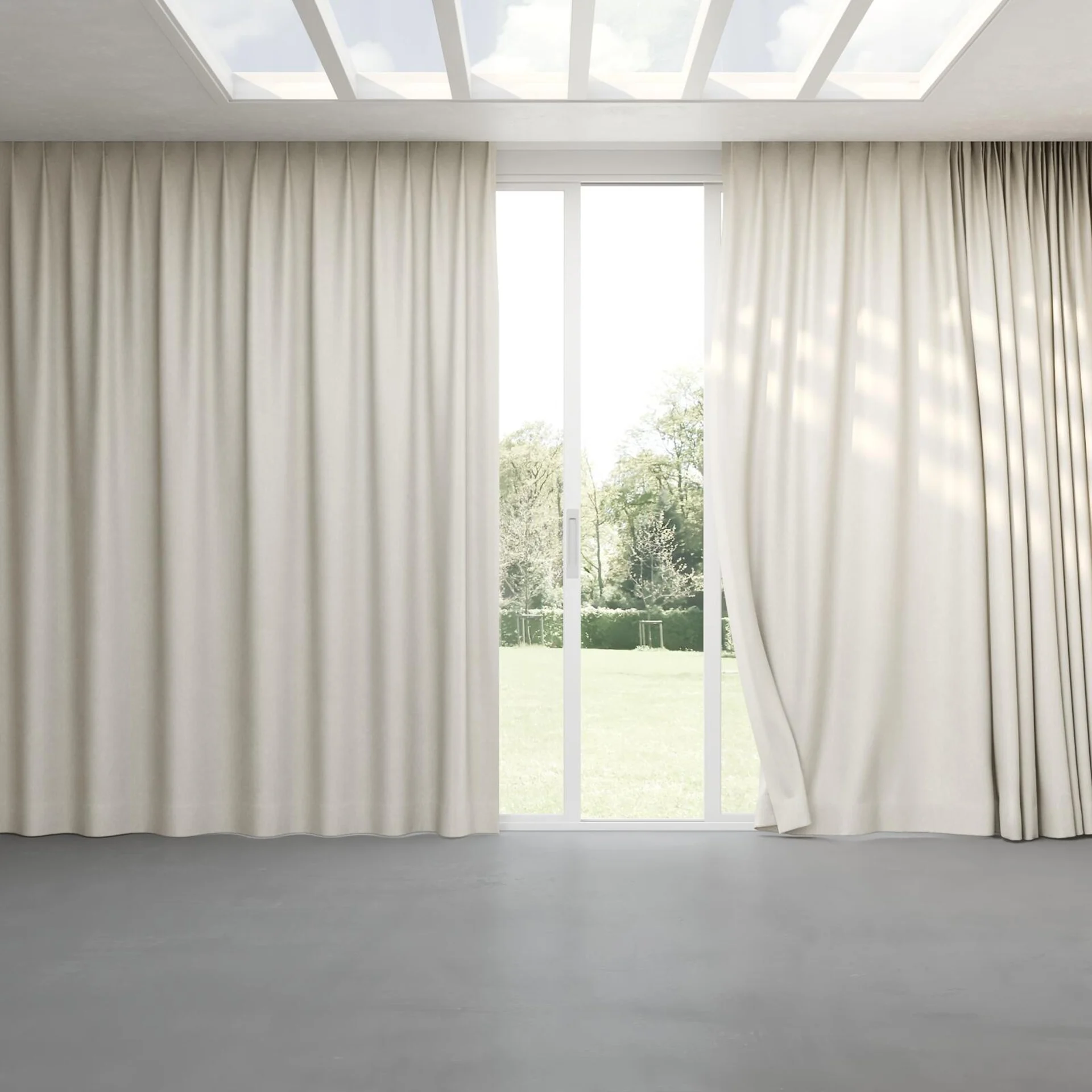 Full view of Glamour Sesame, pinch pleat