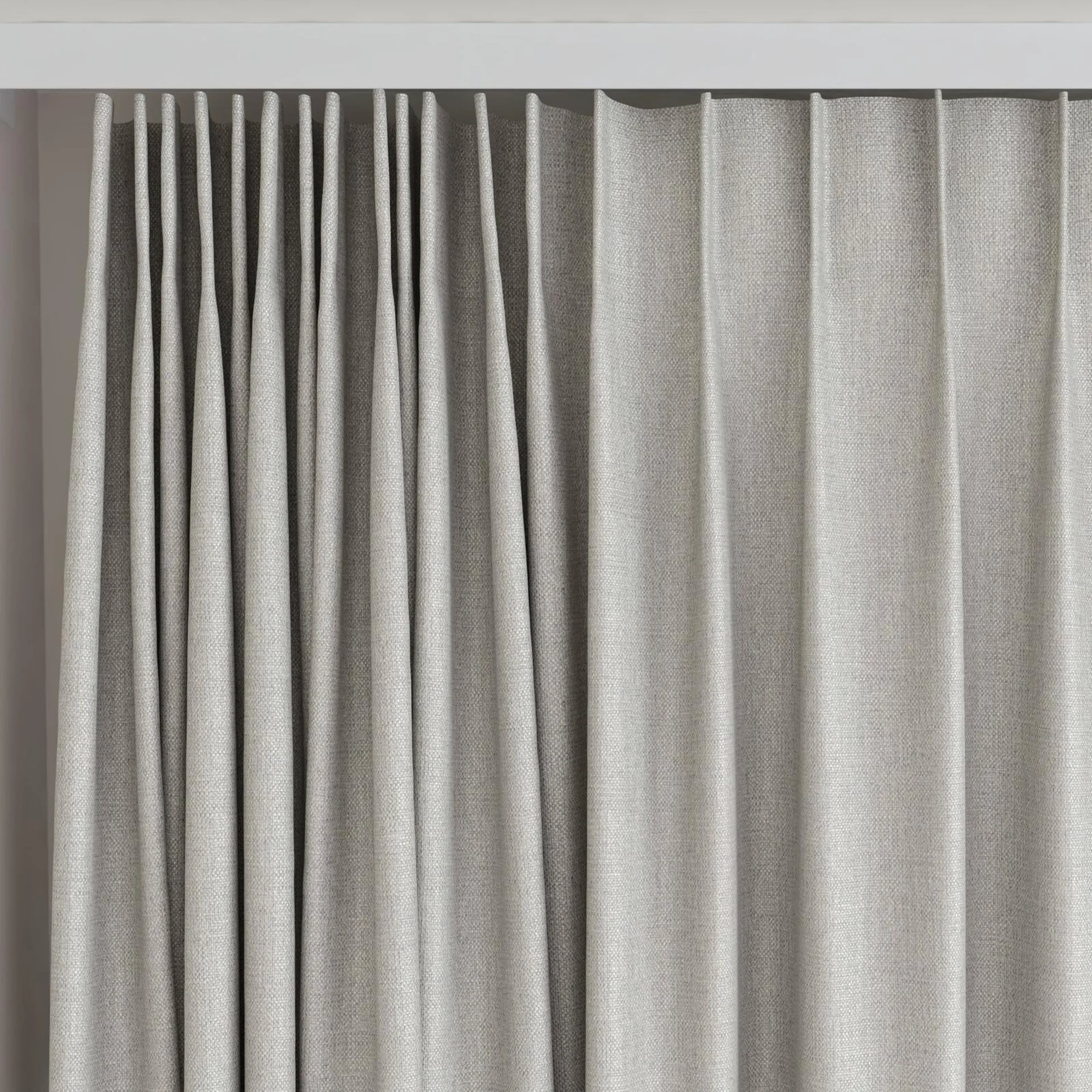 Top view of Gent Pewter, on curtain rail