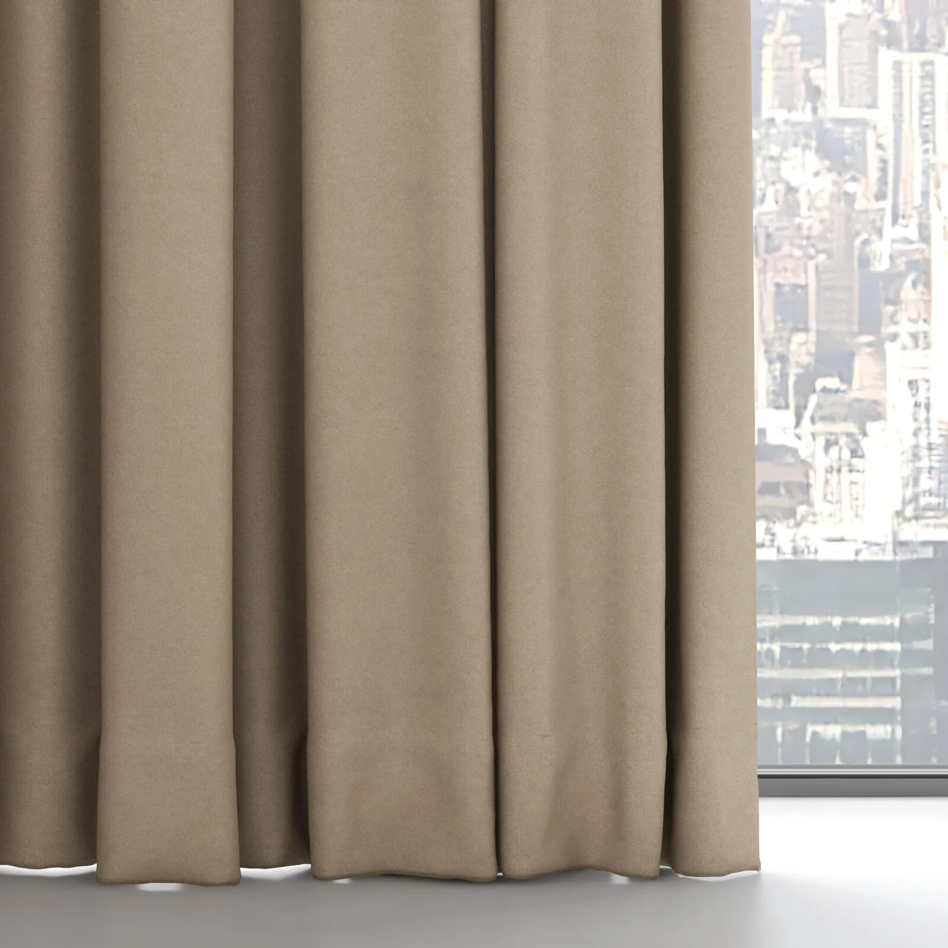 Bottom view of Peak Taupe, on hidden rail