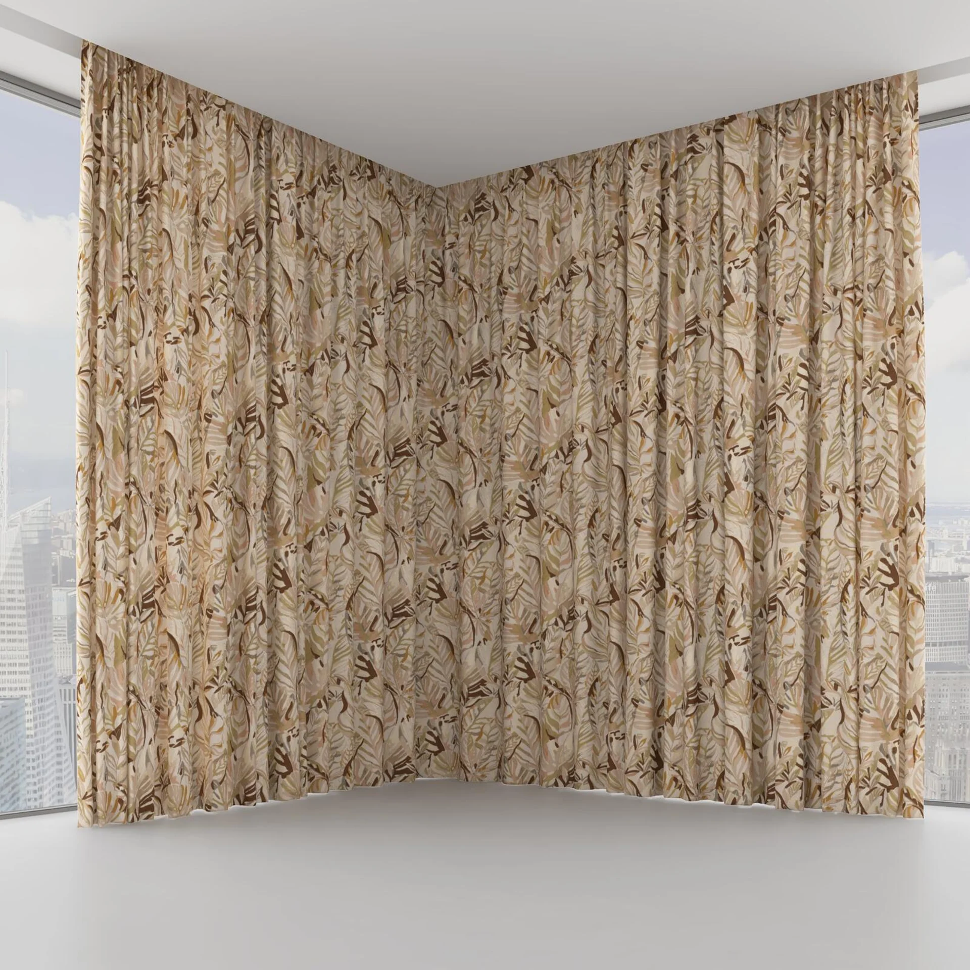 Front view of Cordia Raffia, on hidden rail