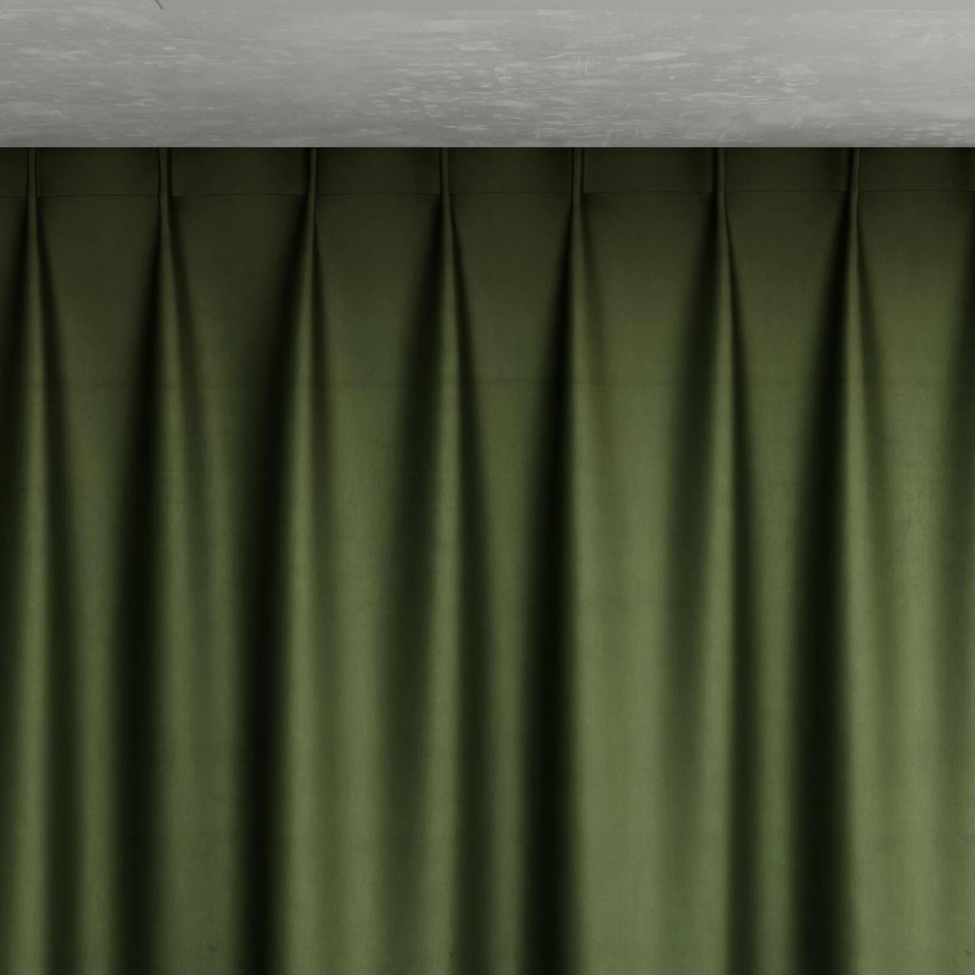 Top view of Warlock Olive, pinch pleat