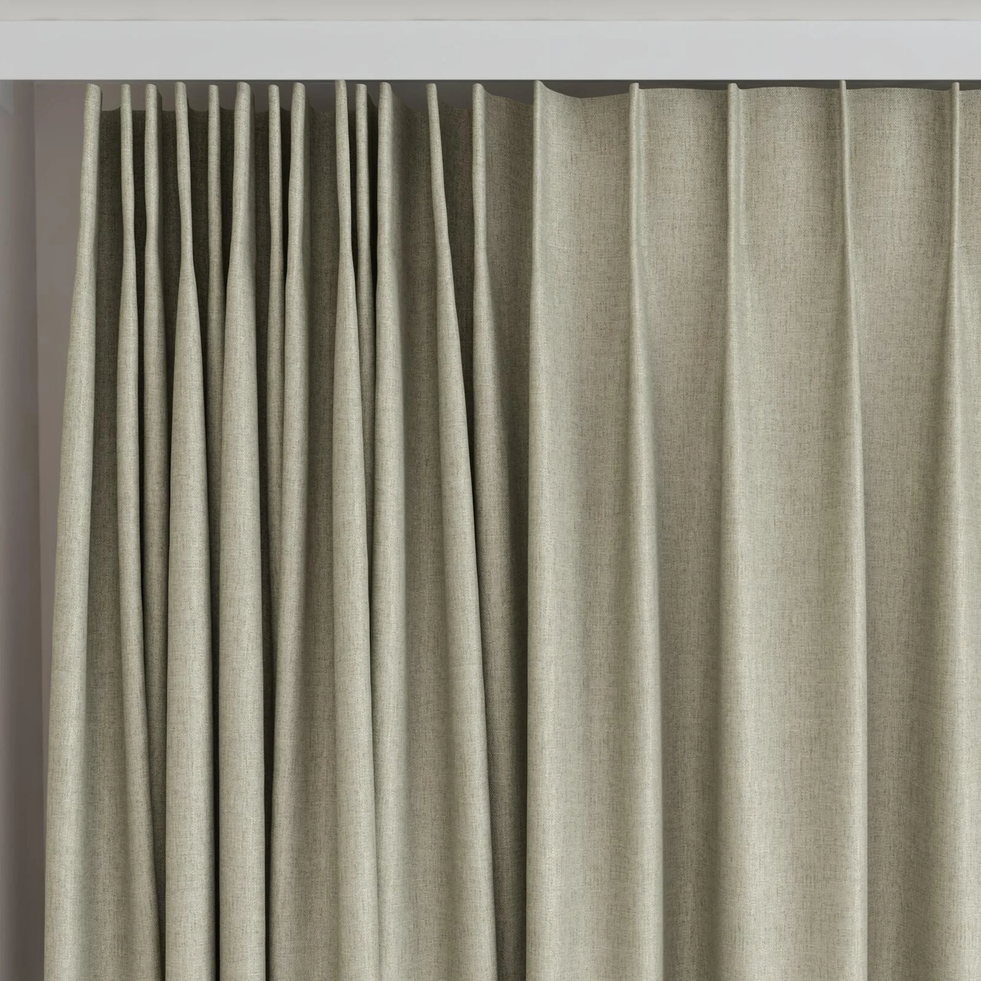 Top view of Stonewall Blackout Fossil, on curtain rail