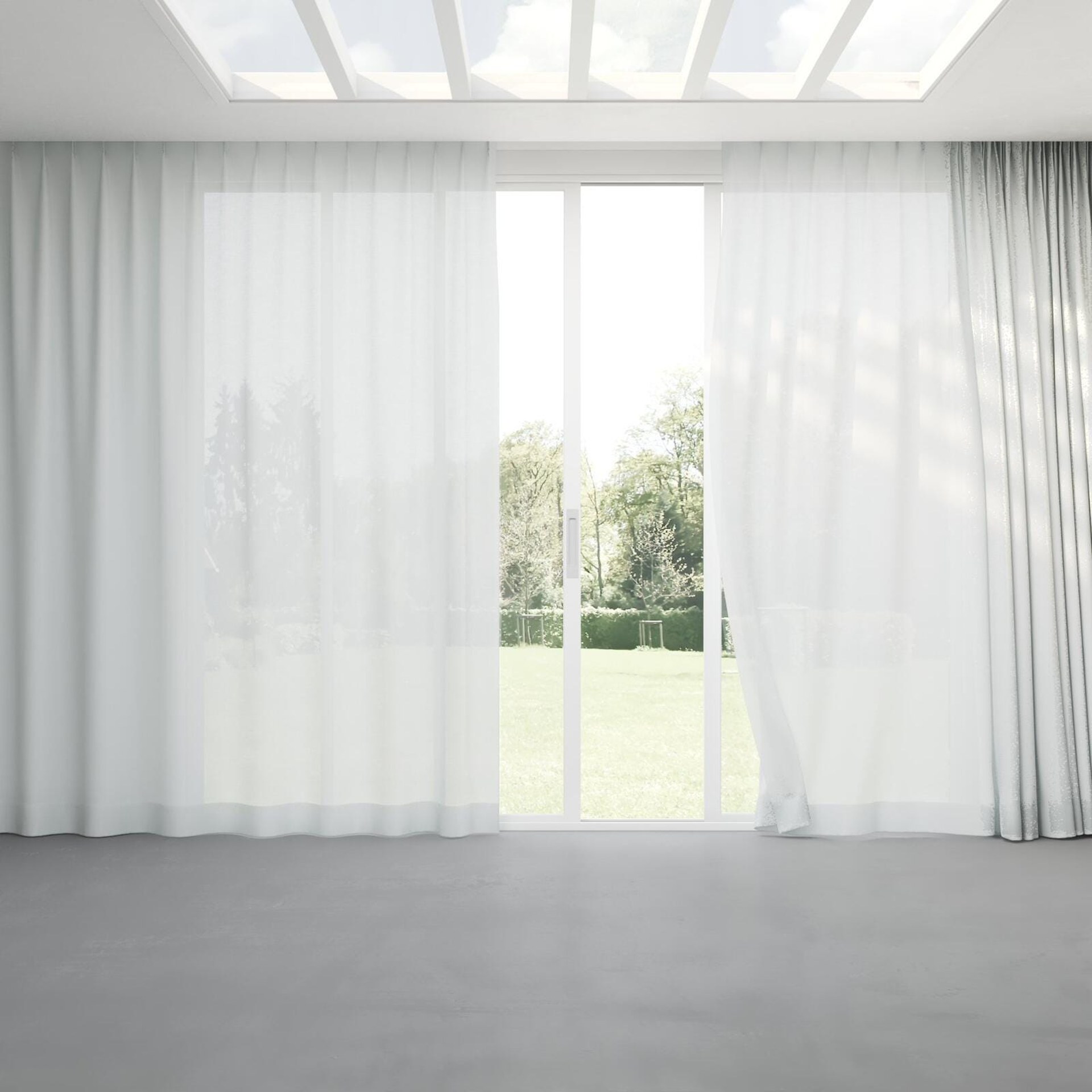 Full view of Revel Swan, pinch pleat