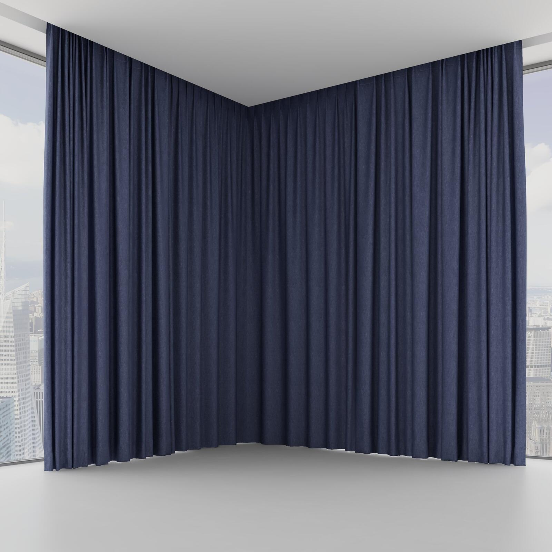 Front view of Perfecto Navy, on hidden rail
