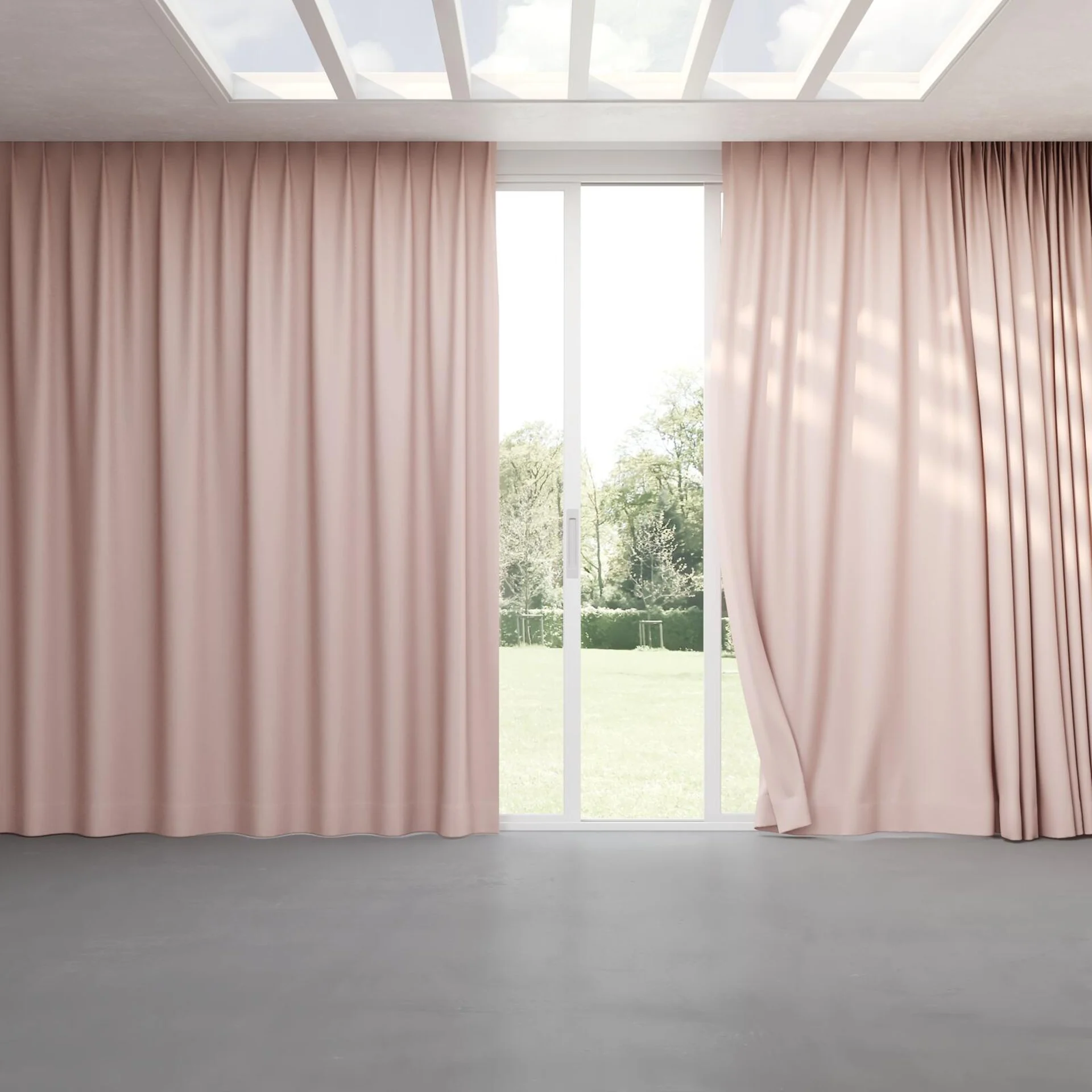 Full view of Brugge Dragee, pinch pleat