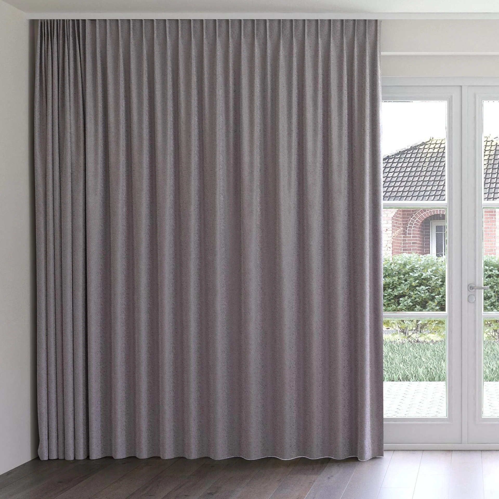 Front view of Brigadier Slate, on curtain rail