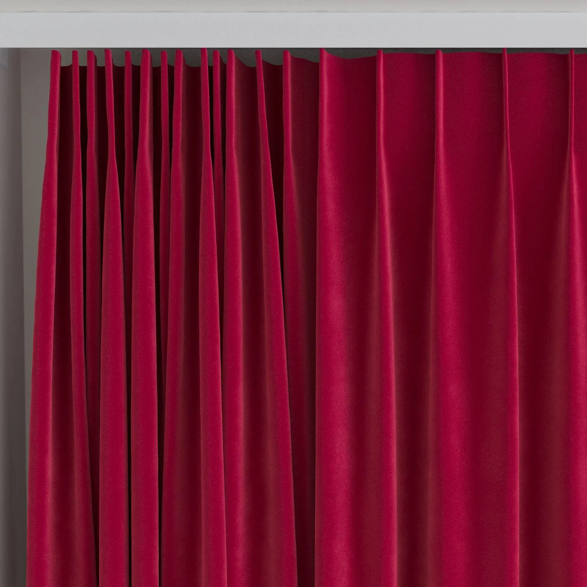 Top view of Verbier Berry, on curtain rail