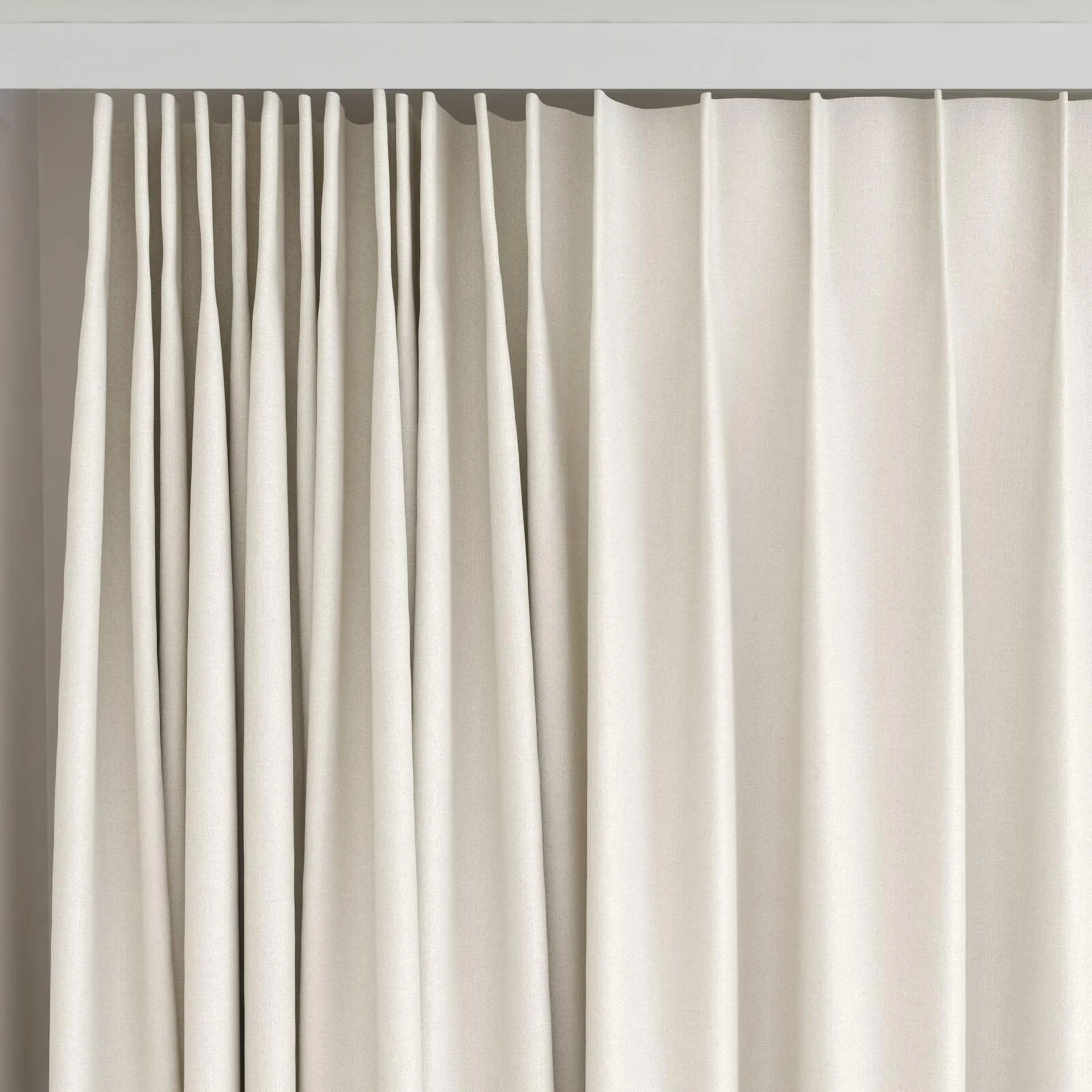 Top view of Kanvas Nougat, on curtain rail